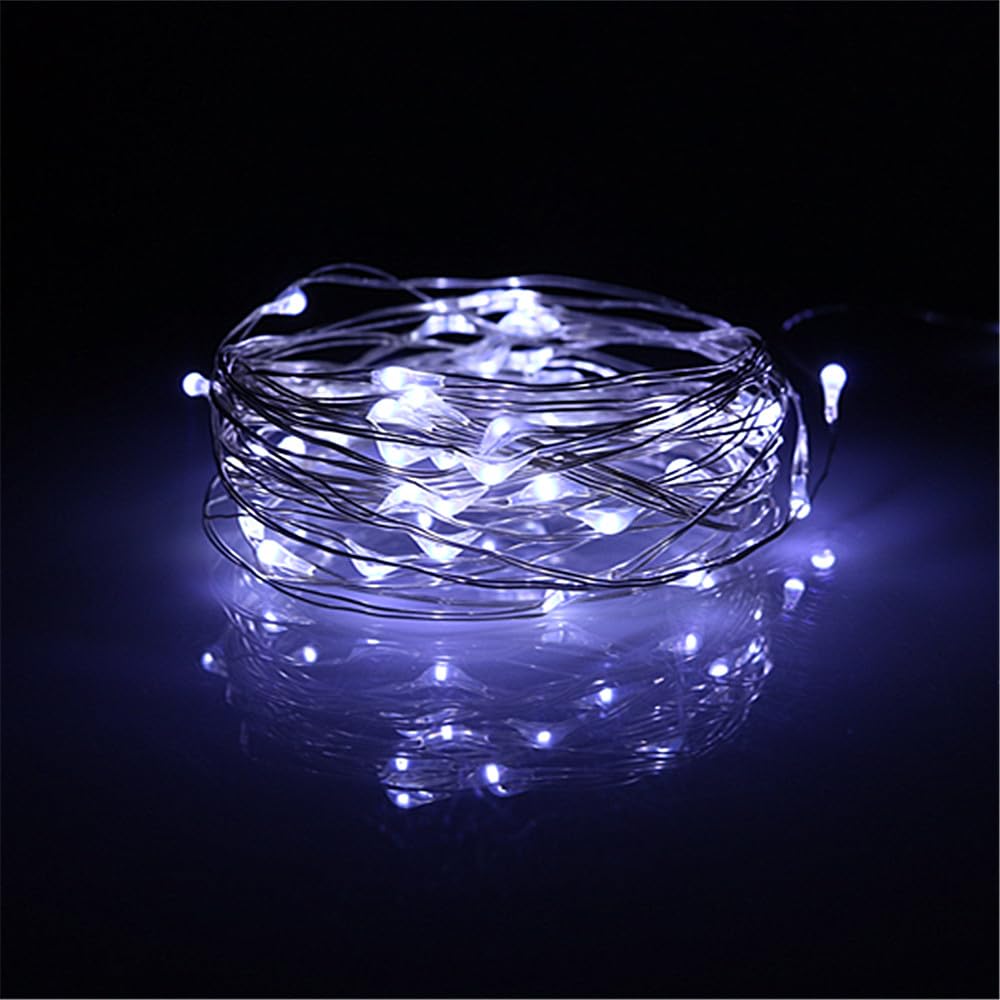 5M/16.4ft 50 LED USB String Lights - Silver Wire Micro Fairy Lights for Bedroom, Wedding, Christmas Party Decorations | USB Powered Indoor Lighting (Cold White) - Perfect for Home, Garden, and Holiday Decor