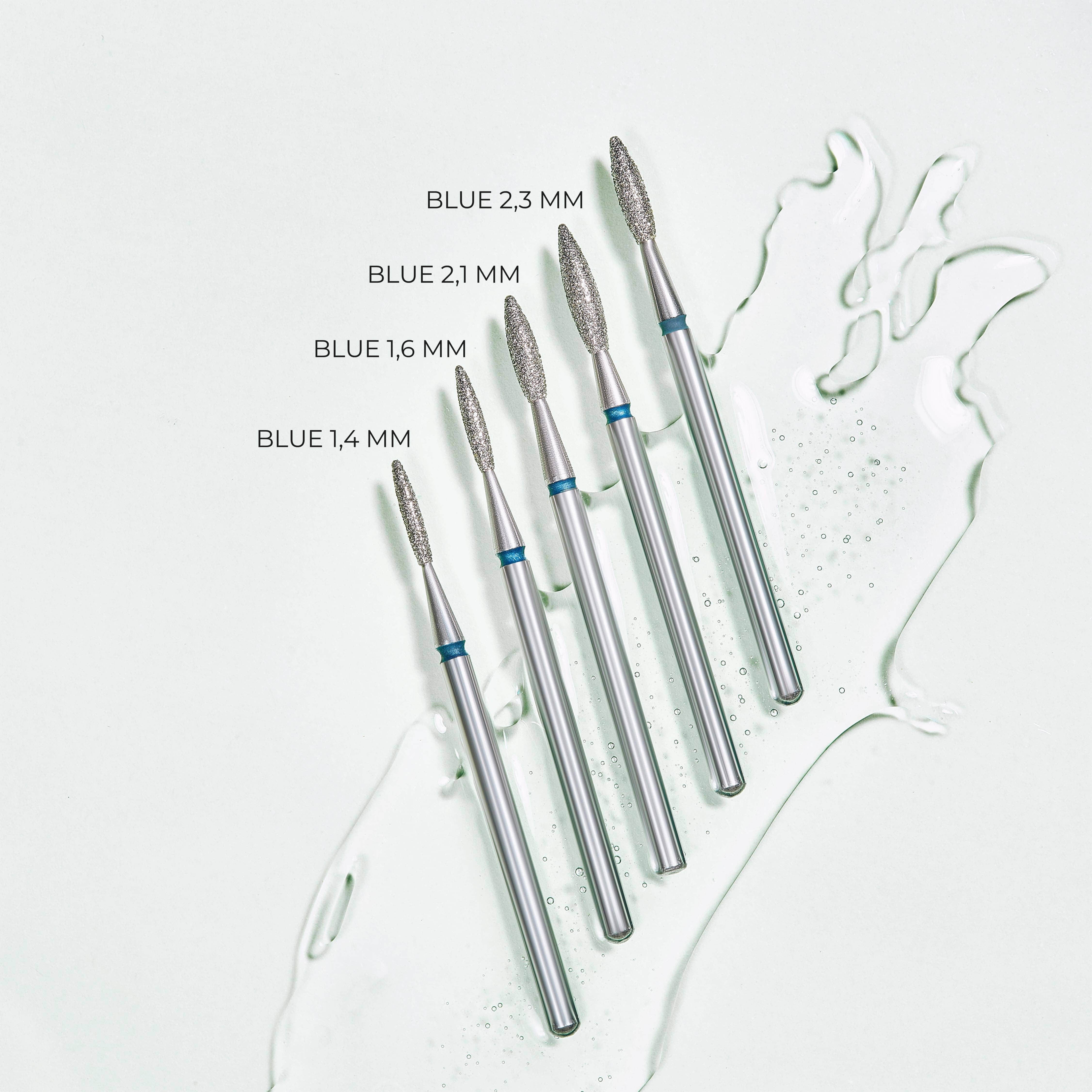Staleks Diamond Nail Drill Bit - 1.6mm Pointed Flame Blue Tip for Professional Manicure & Pedicure | Perfect for Acrylic Nails, Gel Extensions & Nail Art