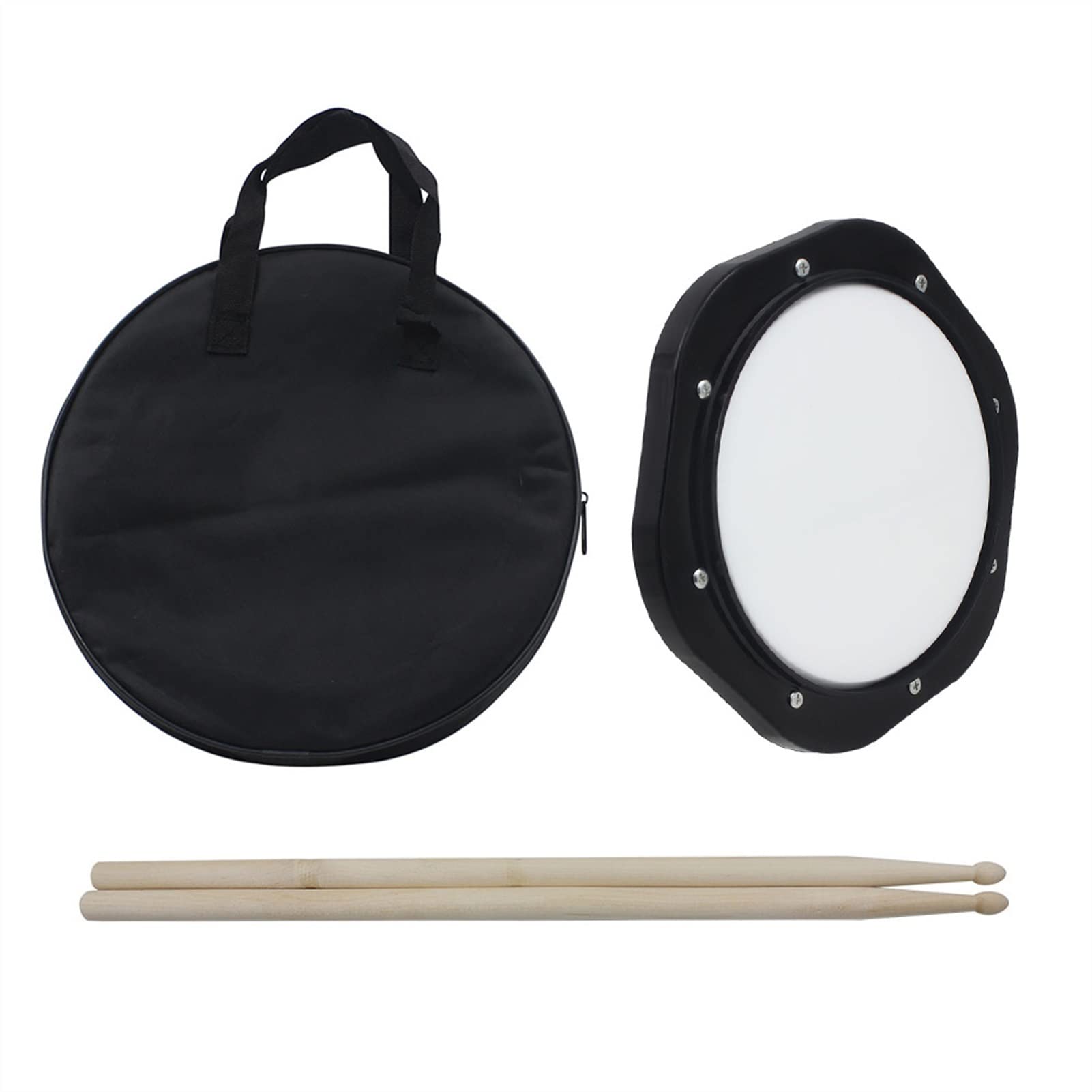 10-Inch Drum Practice Pad with Drumsticks - Portable Drum Training Pad with Carrying Bag - Perfect for Home, Studio & Travel Drum Practice