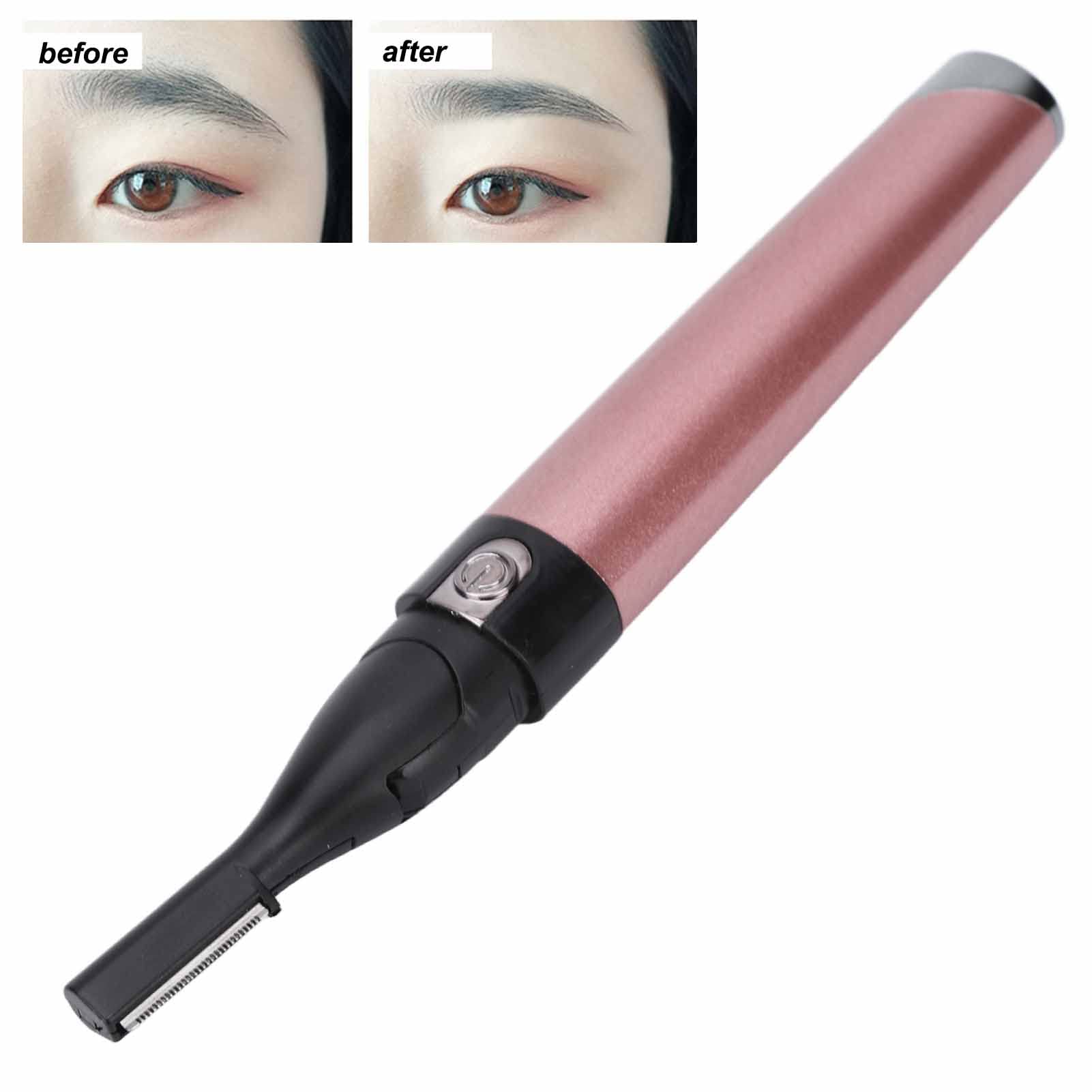 Electric Eyebrow Trimmer & Facial Hair Remover - Rechargeable Portable Epilator for Women & Men, Painless Eyebrow Shaper (Pink) - Perfect for Travel, Home Use & Eyebrow Grooming