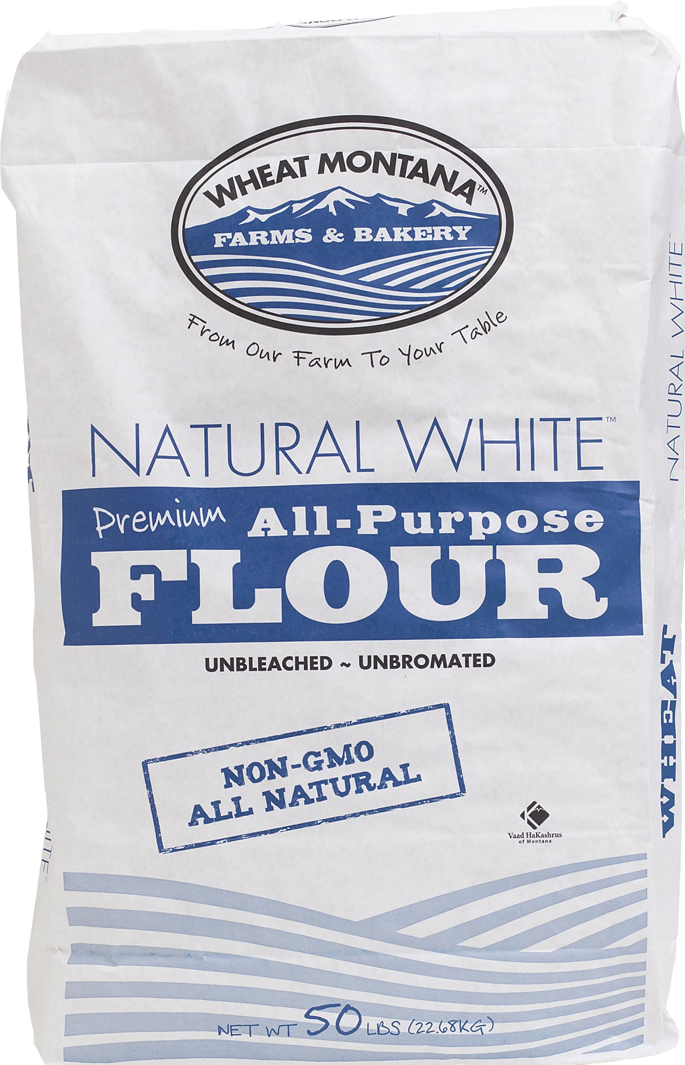 Organic White Flour by Wheat Montana - 50 lb Bulk Bag for Baking Bread, Cakes & Pastries - Perfect for Home Bakers & Commercial Kitchens