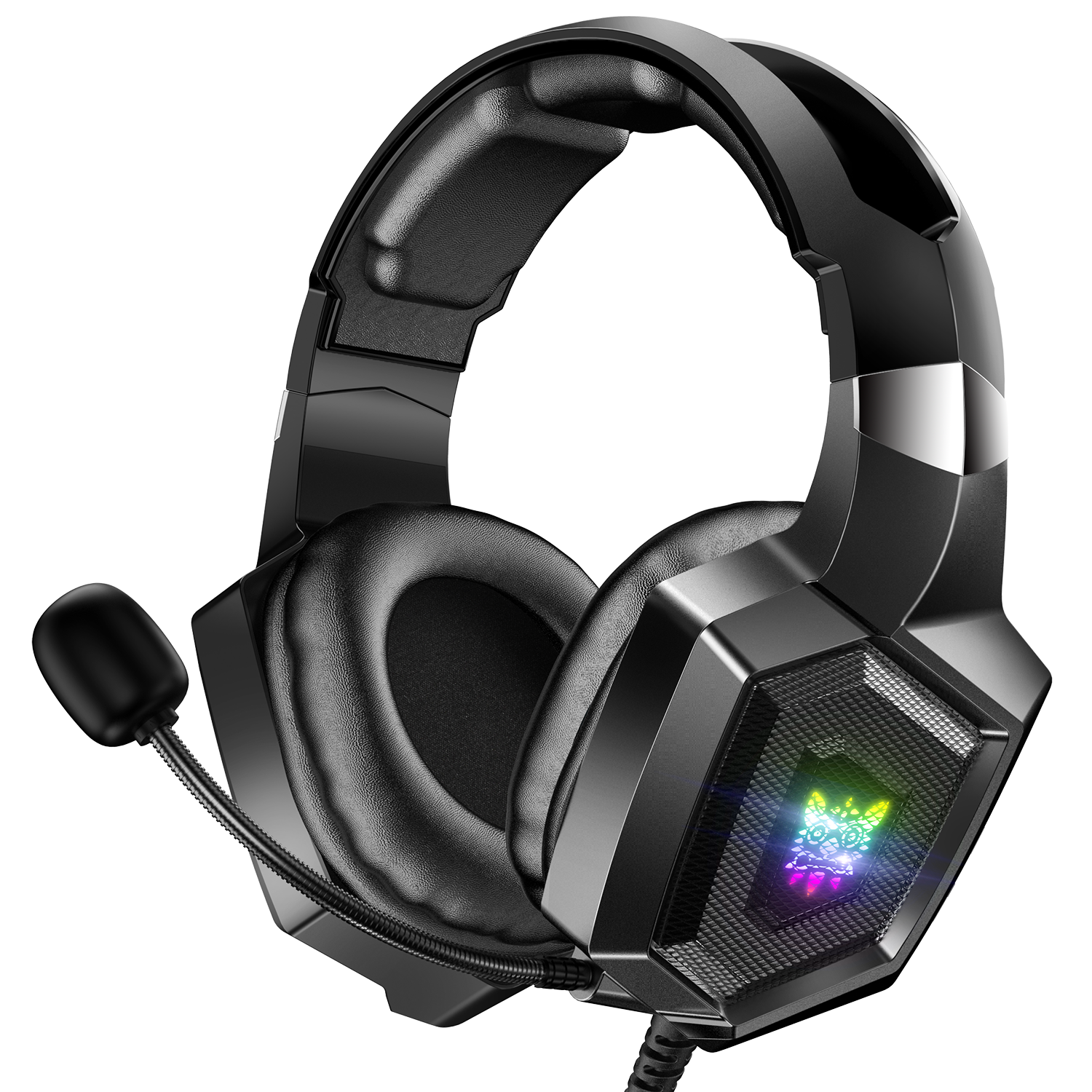 ONIKUMA K8 Wired Stereo Gaming Headset with Microphone & RGB LED Lights - Noise Cancelling Over-Ear Headphones for PC, PS4, Xbox, Nintendo Switch Gaming & Streaming