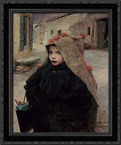Jules Bastien Lepage 20x24 Black Ornate Wood Framed Canvas Art - Classic School Scene Painting - Perfect for Living Room, Bedroom, or Office Wall Decor