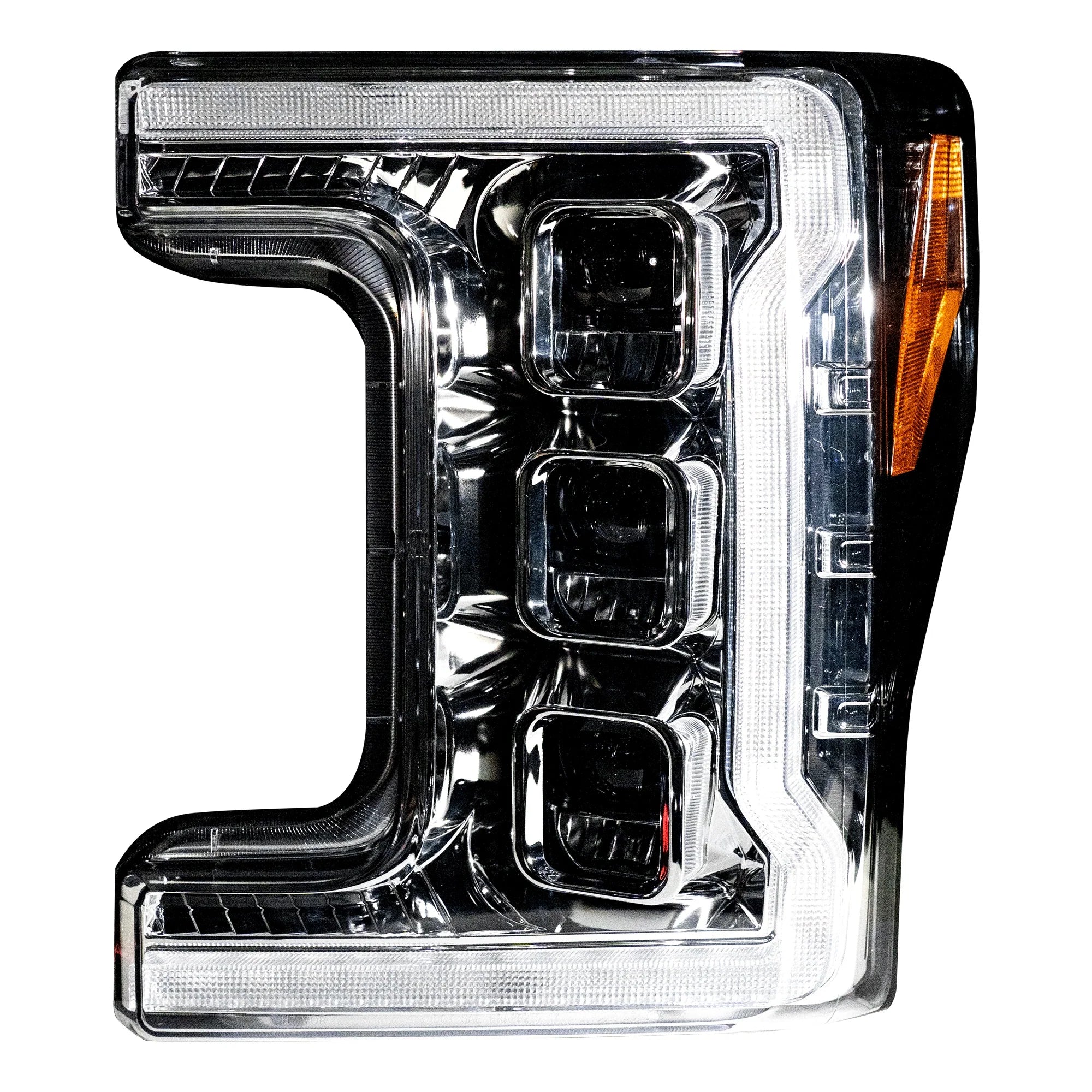 Ford Super Duty 2017-2019 Projector Headlights with OLED DRL & Scanning Switchback LED Turn Signals - Clear Lens for Enhanced Night Driving & Off-Road Visibility