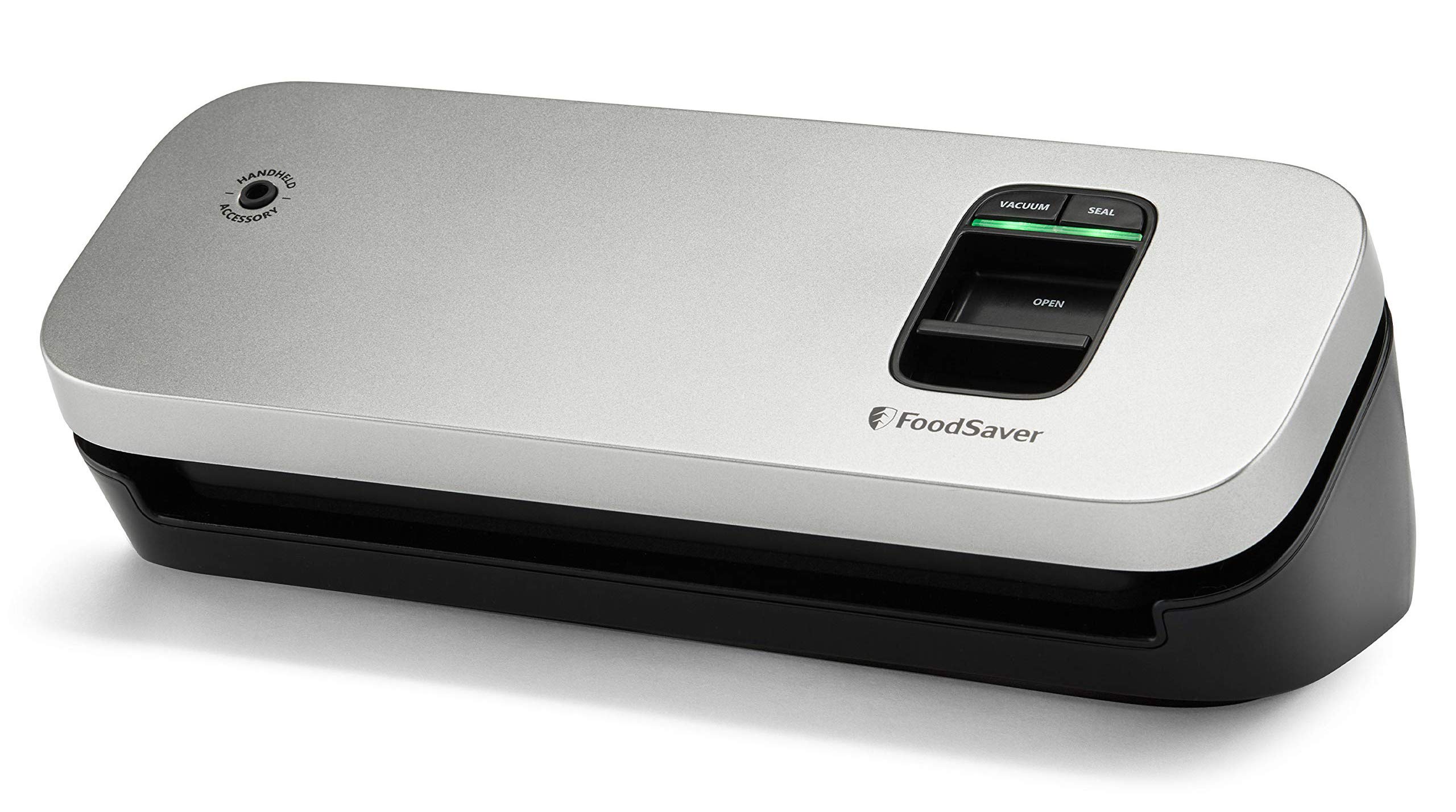 FoodSaver Vacuum Sealer Machine with Bags & Roll - Compact Space Saving Design for Airtight Food Storage, Sous Vide Cooking, Meal Prep & Freezer Organization - Silver (Ideal for Kitchen, Camping & Food Preservation)