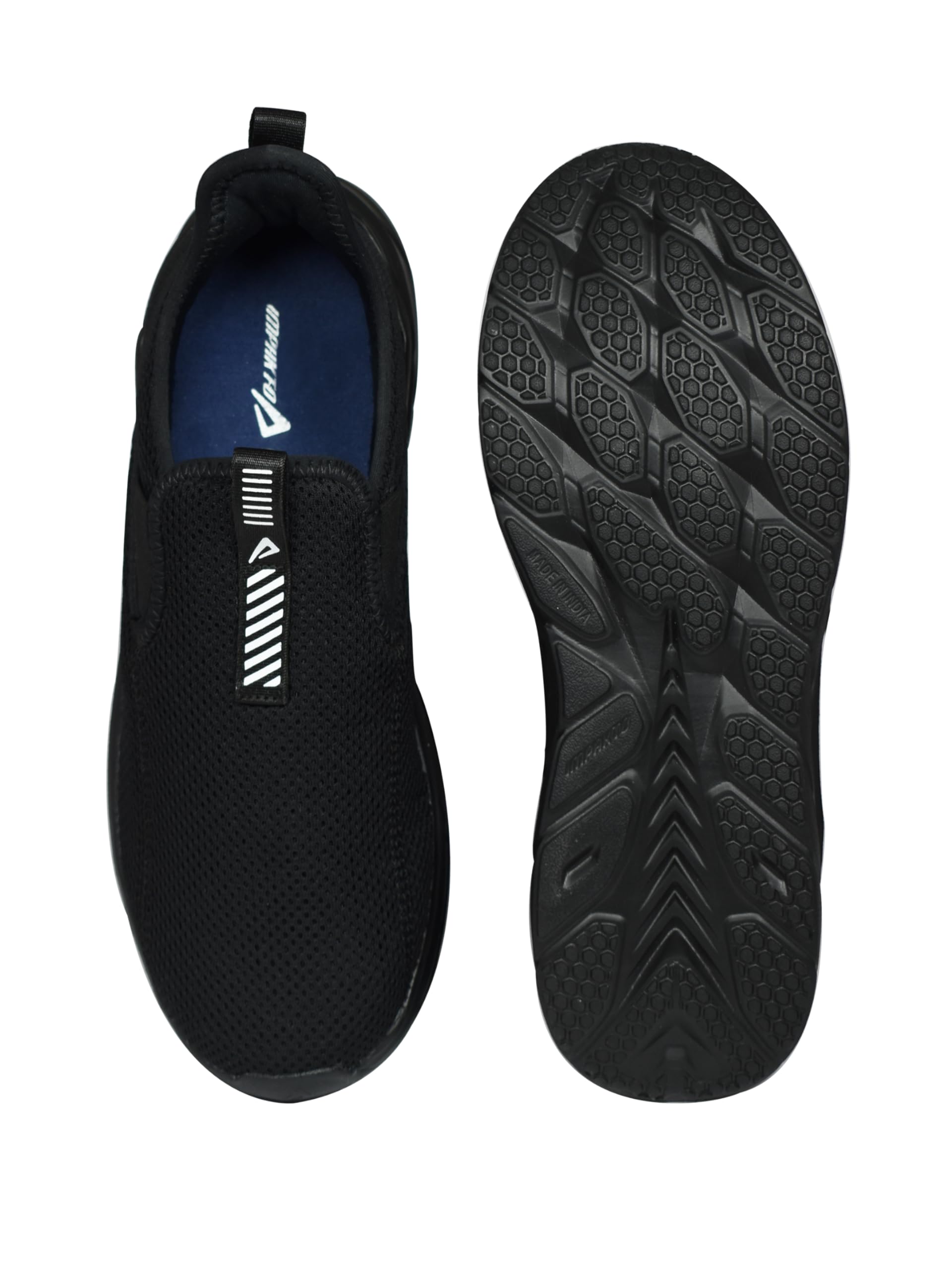 Impakto Men's Black Walking Shoes - Comfortable & Lightweight for Walking, Running & Daily Use