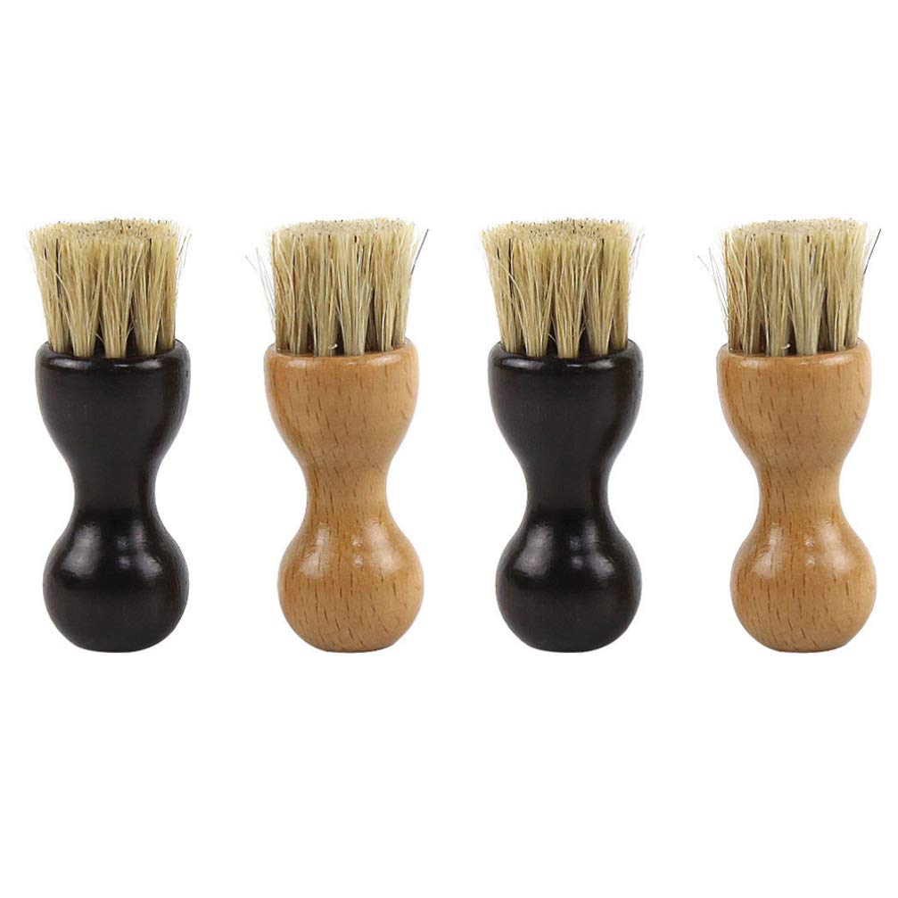 Holibanna 4-Piece Shoe Brush Set - Premium Shoe Cleaning & Polish Applicator Kit for Leather, Suede & Dress Shoes | Perfect for Shoe Care, Polishing & Maintenance at Home or Office