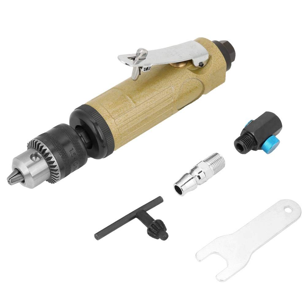 22000RPM Straight Shank Pneumatic Air Drill Tool with Adjustable Speed - High Power Industrial Air Drill for Metal, Wood, Plastic - Includes Wrench & Chuck Key for Polishing, Engraving & Drilling - Perfect for DIY Projects, Automotive Repair & Metalworking