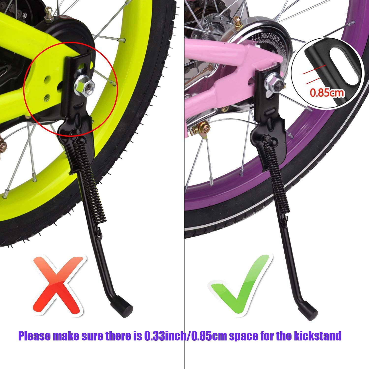 SEISSO Aluminum Alloy Foldable Bike Kickstand for 12-18 Inch Bicycles - Universal Fit for Mountain Bikes, Road Bikes & Commuter Bikes (Black) | Perfect for Parking, Storage & Bike Maintenance