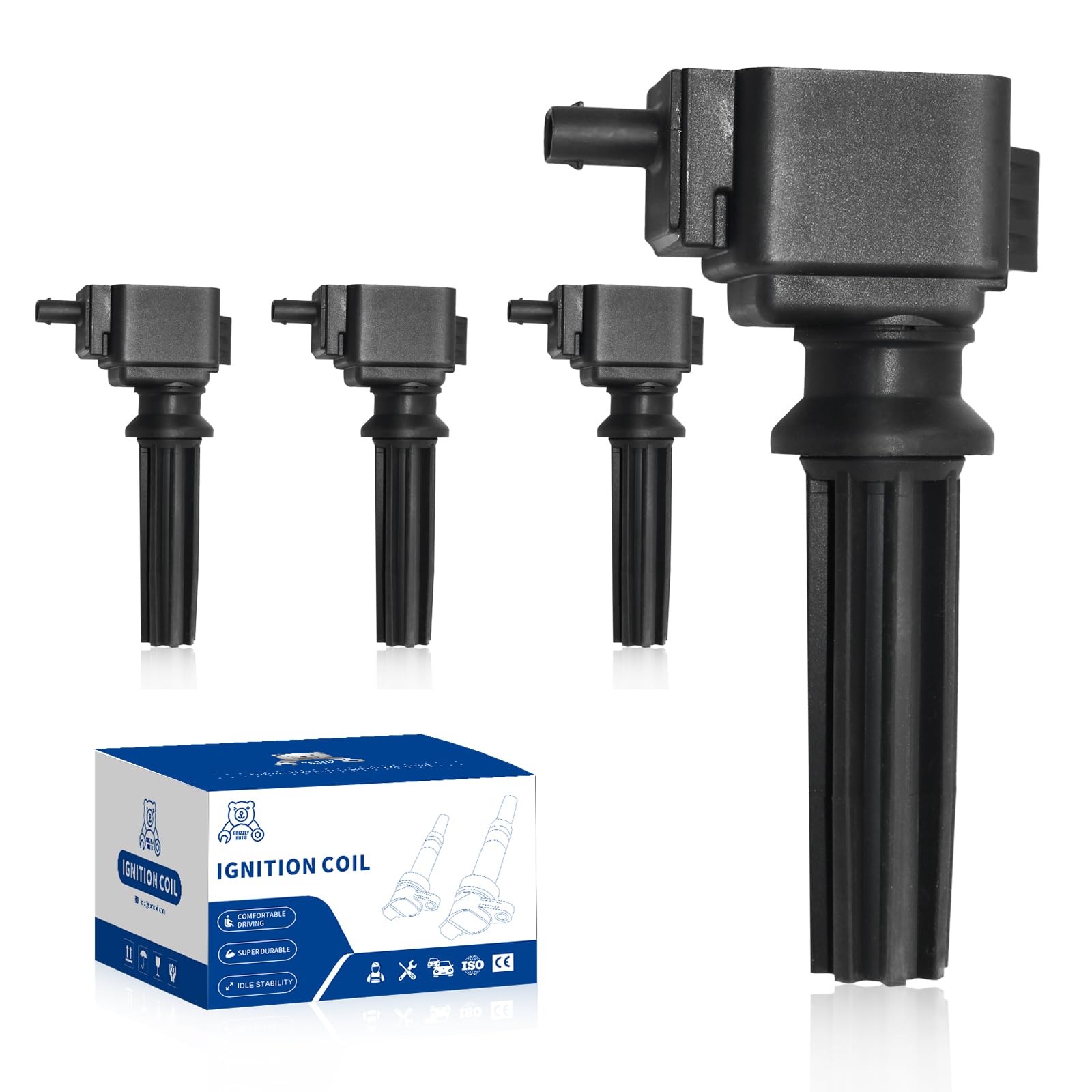 High-Quality Ignition Coil Pack UF670 Replacement for Ford Lincoln MKZ Edge Escape Explorer 2012-2018 | Compatible with Focus Fusion Mustang Taurus MKC MKZ MKT 2.0L L4 | Replaces DG546 CM5Z12029A 6736203 | Set of 4 | Perfect for Engine Performance & Smooth Driving