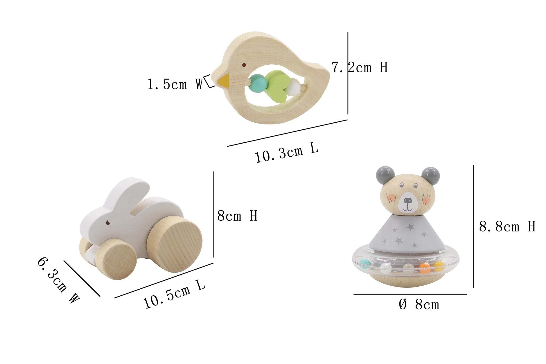 Calm & Breezy Baby Gift Set - Soft Bunny, Bird & Bear Plush Toys for Newborns | Perfect Baby Shower, Birthday & Nursery Decor Gift