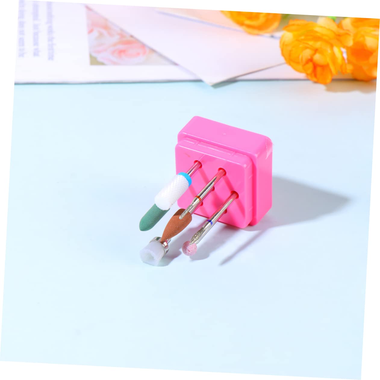 Minkissy 6PCS Nail Drill Handpiece Set - Professional Manicure Drill Bits & Grinding Heads Kit for Nail Art, Acrylics & Gel Polish Removal - Perfect for Salon & Home Nail Care