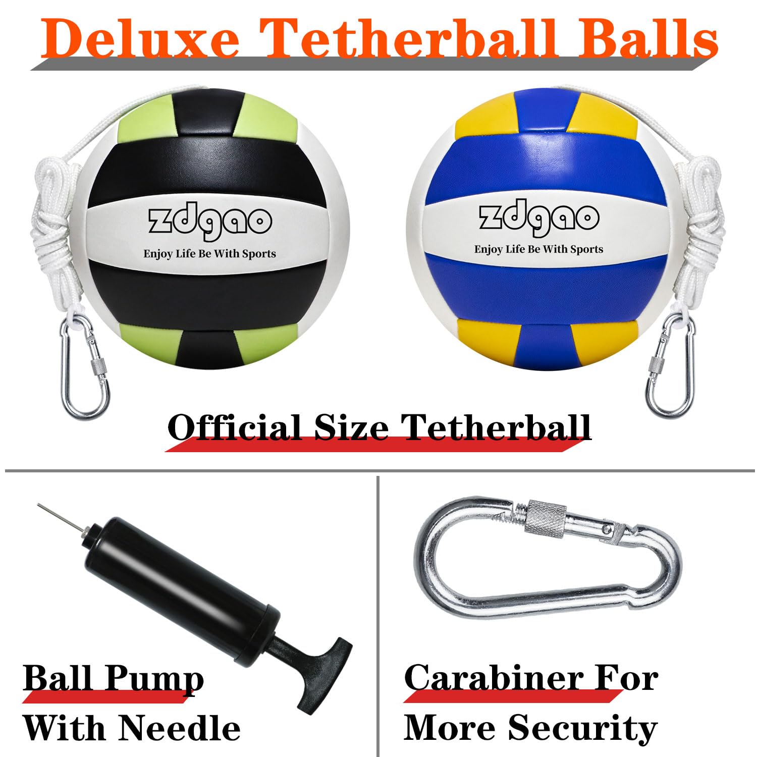 Premium Tetherball Set with Steel Pole - 2 Balls, Rope, Pump & Needle, Hammer - Outdoor Backyard Game for Kids & Adults - Perfect for Family Gatherings, Parks, and School Playgrounds