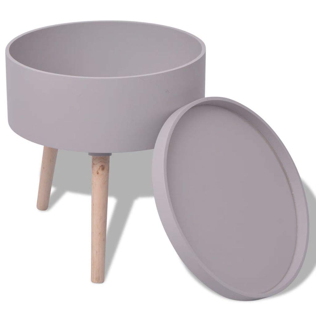 Round End Table with Removable Tray - Small Side Table & Coffee Table for Living Room, Bedroom, Office - Perfect Nightstand & Accent Table for Home Decor