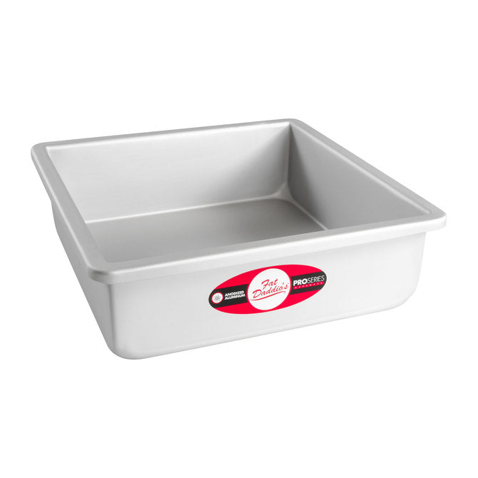 Fat Daddio's Pro Series 3-Inch Square Cake Pan - Heavy Duty Aluminum Baking Pan for Perfect Brownies, Bars & Sheet Cakes - Ideal for Home Bakers & Professional Kitchens
