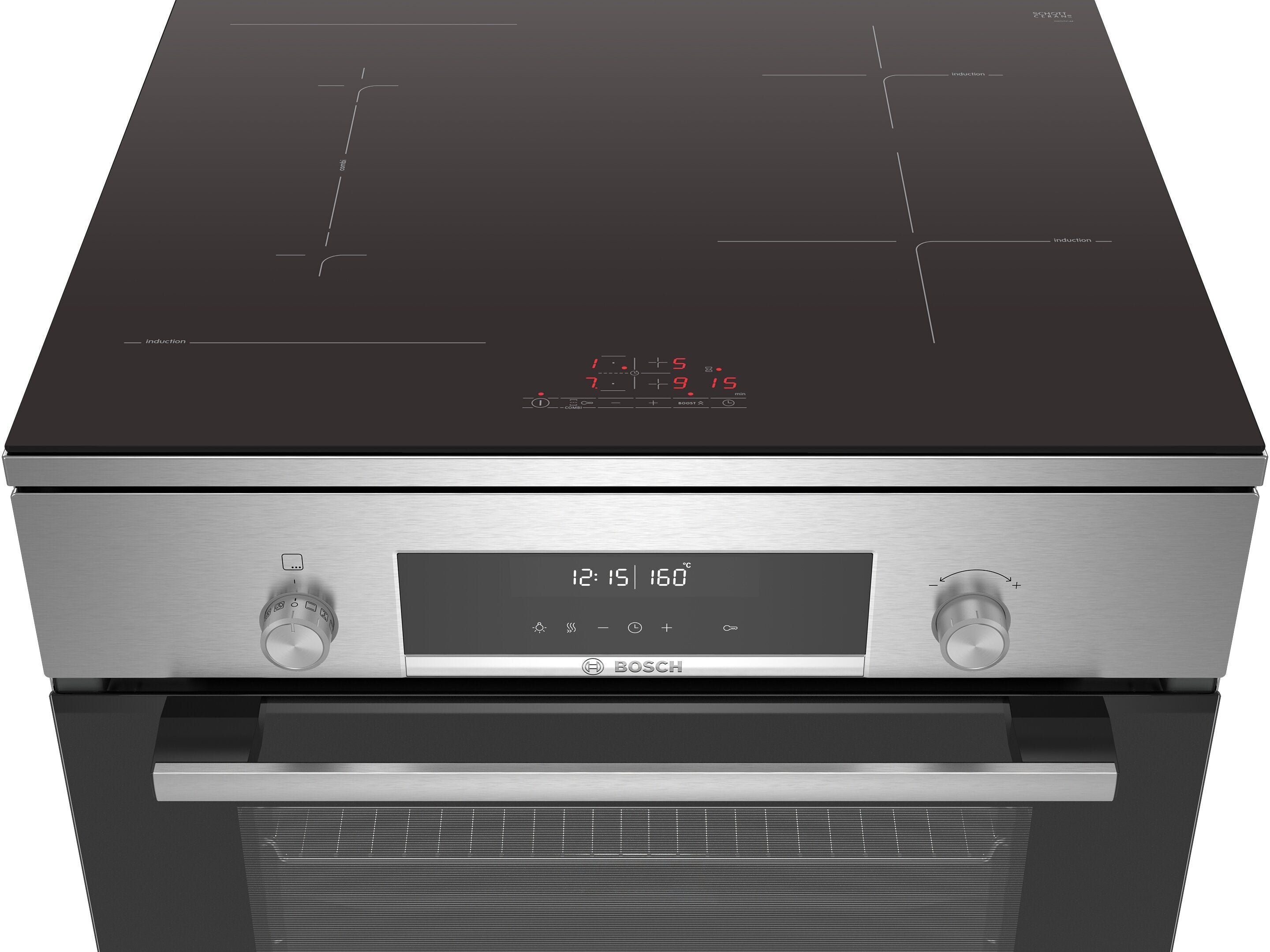 Bosch Series 6 60cm Freestanding Pyrolytic Induction Oven Stove HLS79R351A - Perfect for Modern Kitchens, Baking & Family Cooking