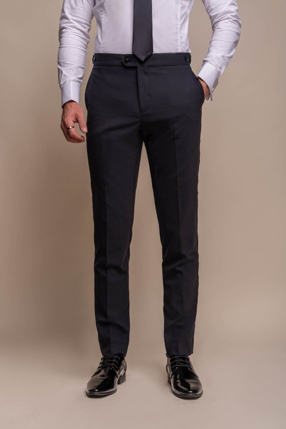 Cavani Aspen Men's Navy 2 Piece Suit - Premium Slim Fit Business Suit for Weddings, Interviews & Formal Occasions