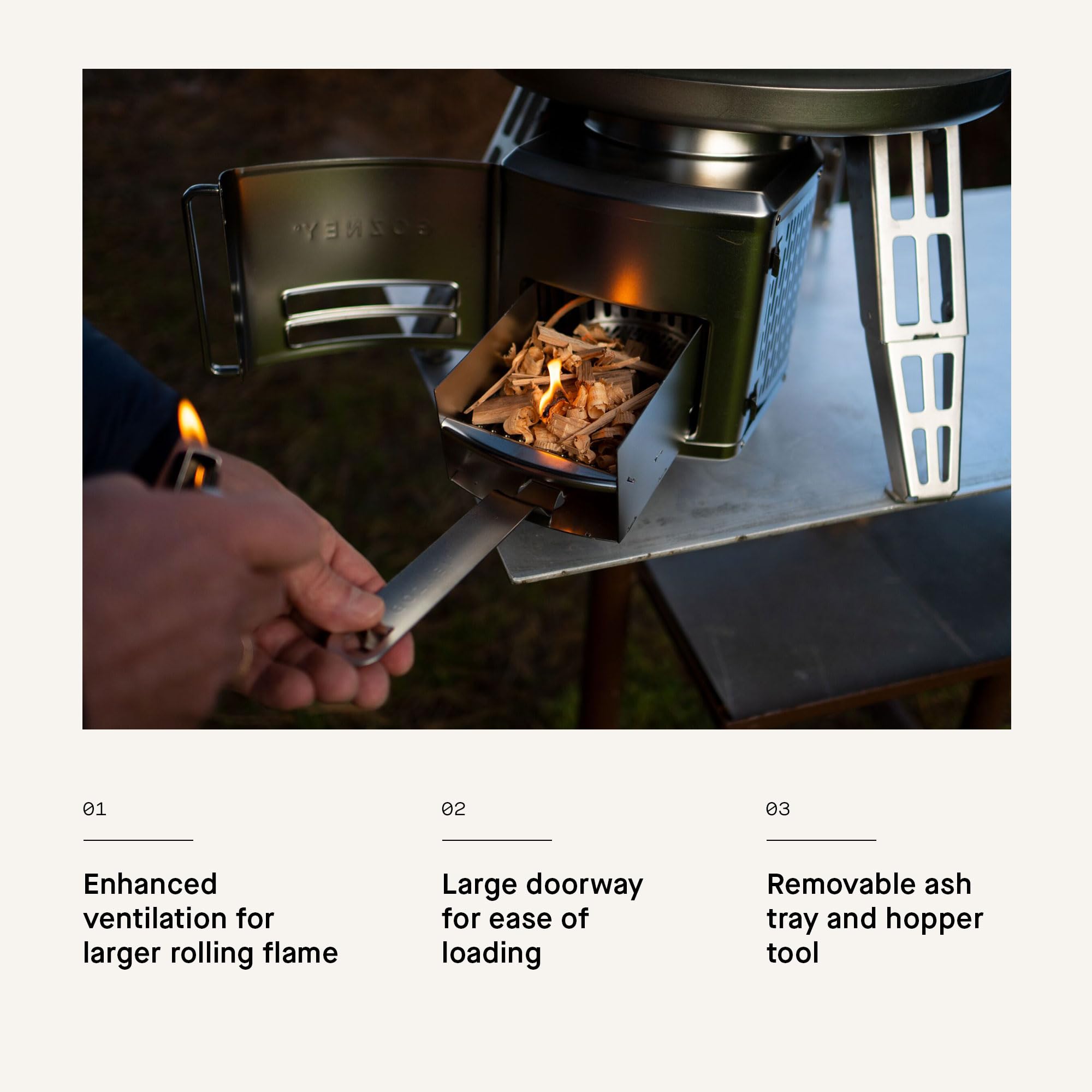 Gozney Roccbox Wood Burner 2.0 - Portable Wood-Fired Pizza Oven Attachment for Roccbox - Perfect for Outdoor Cooking, Backyard Parties & Camping