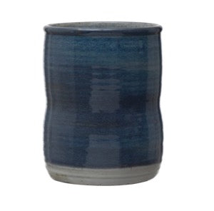 Blue Stoneware Utensil Holder - Handmade Kitchen Organizer for Spoons & Cooking Tools | Perfect for Farmhouse, Rustic & Modern Kitchens