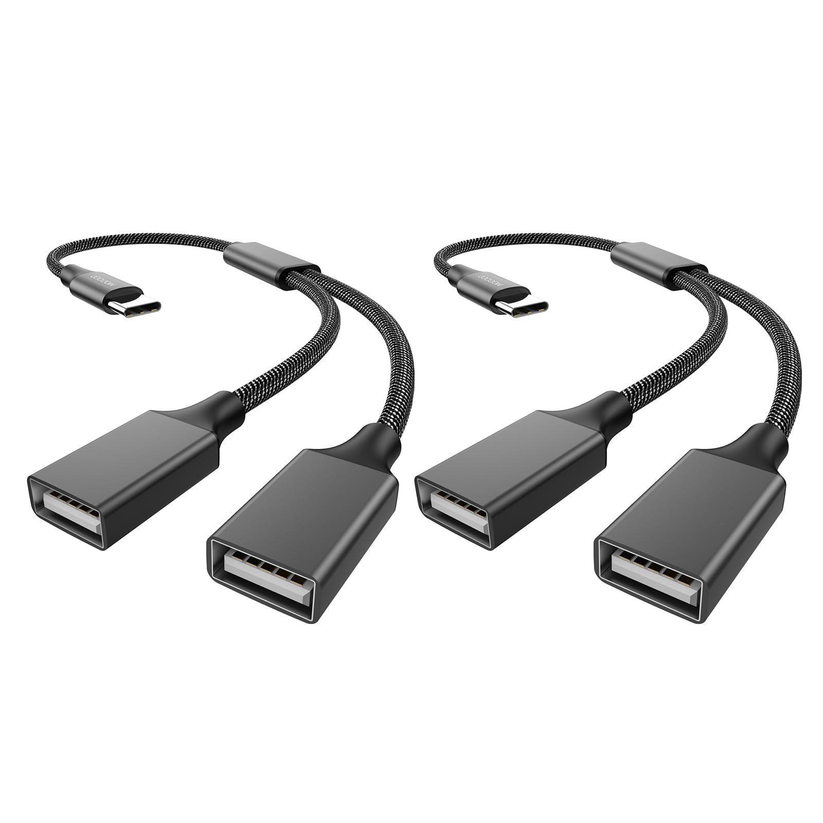 USB C to Dual USB A Adapter - 2.0 OTG Splitter for MacBook, Pixel, Galaxy - Home & Office Use