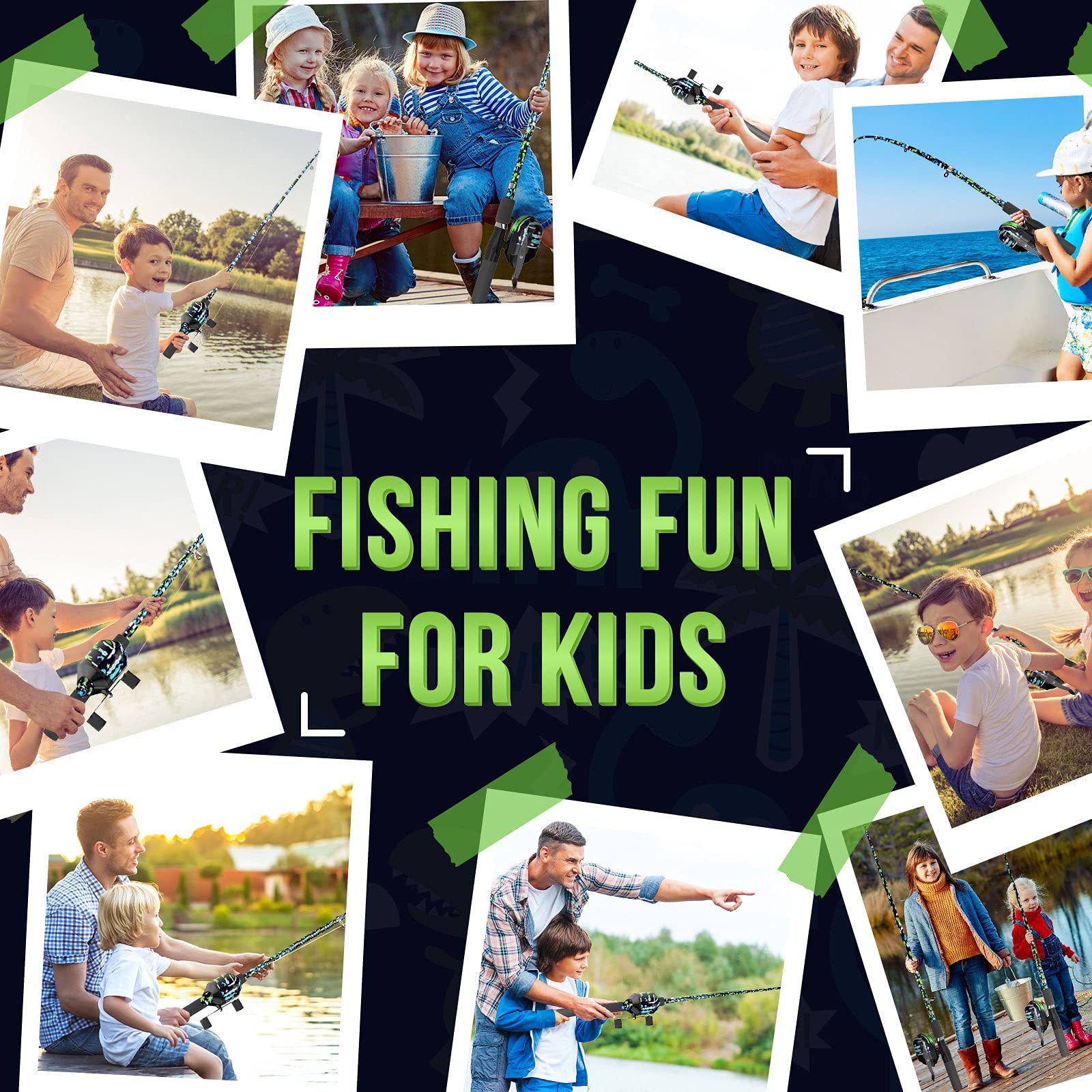 QudraKast Kids Fishing Pole - Lightweight & Durable Fishing Rod for Children, Perfect for Outdoor Fishing, Camping, and Family Bonding Activities