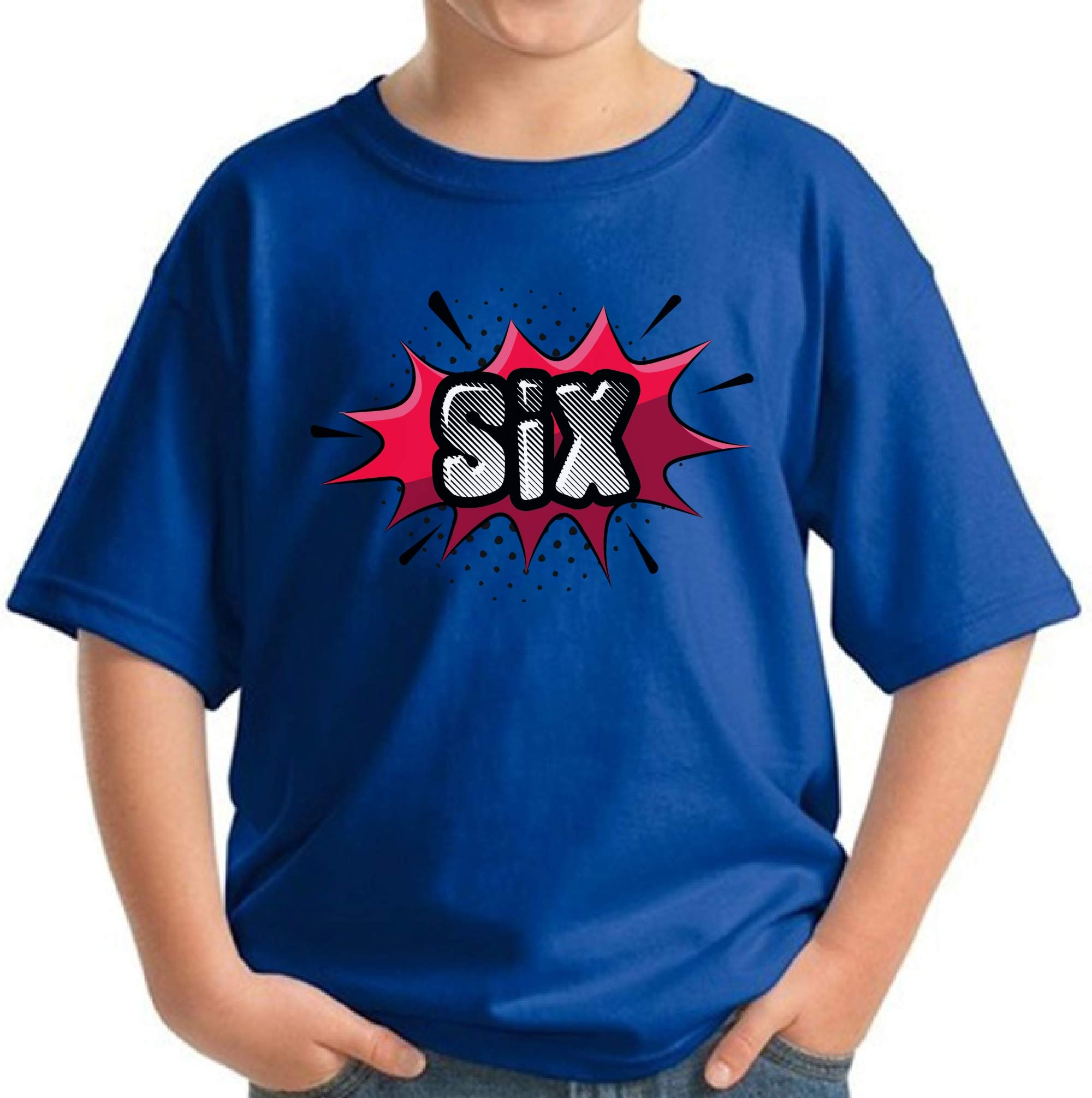 Superhero Pop Art T-Shirt for 6 Year Old Boys - Cool Birthday Gift for Kids | Fun Graphic Tees for School, Parties & Playdates