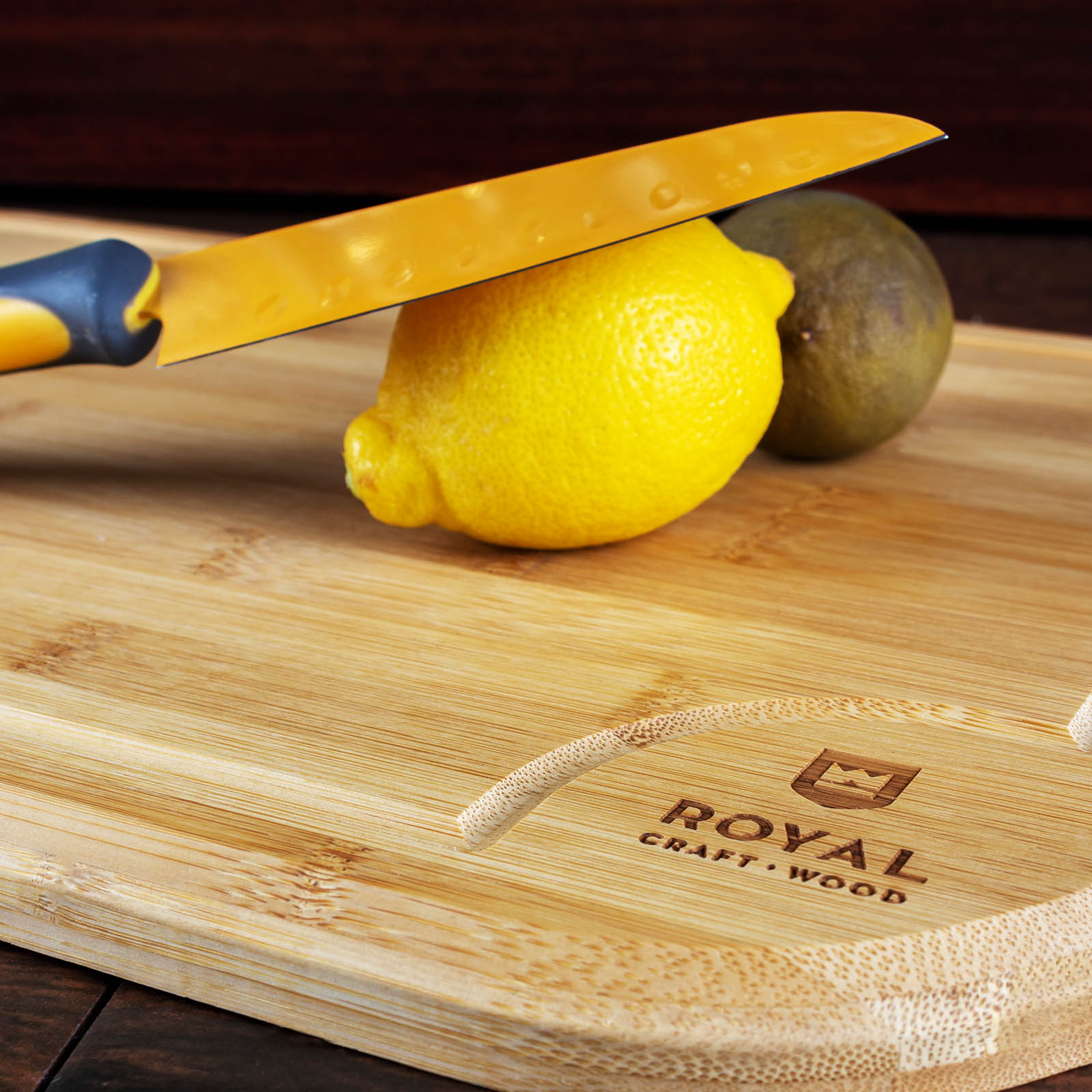 Premium Bamboo Cutting Board with Rounded Corners - 18