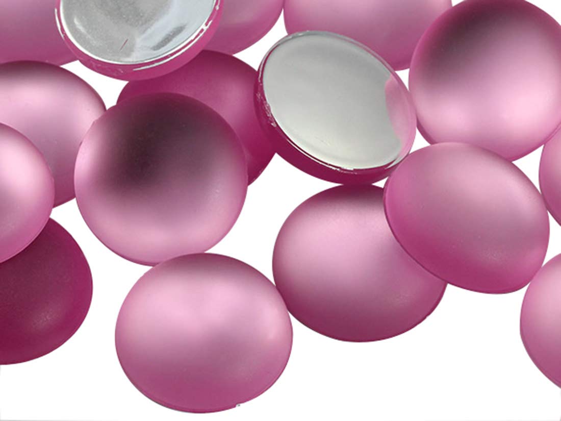 Allstarco 13mm Round Flat Back Frosted Acrylic Cabochons - 50pcs Pink Rhinestones for DIY Crafts, Jewelry Making, Costume Embellishments, Card Decor & Cosplay Accessories (H512) | Perfect for Scrapbooking, Nail Art & Home Decor Projects