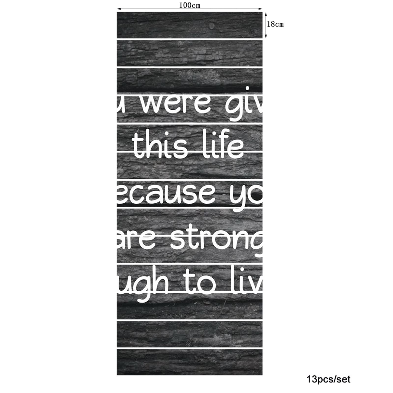 A.Monamour 3D Self-Adhesive Removable Stair Stickers - Inspirational Quote Vinyl Decals for Stair Risers, Kitchen Tiles & Walls (13-Piece Set, Black Wood Plank Design) - Perfect for Home Decor, DIY Projects & Room Makeovers
