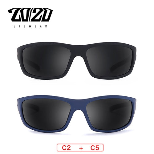 20/20 Polarized Square Sunglasses for Men - UV Protection, Anti-Glare, Lightweight & Durable - Perfect for Driving, Fishing, and Outdoor Activities