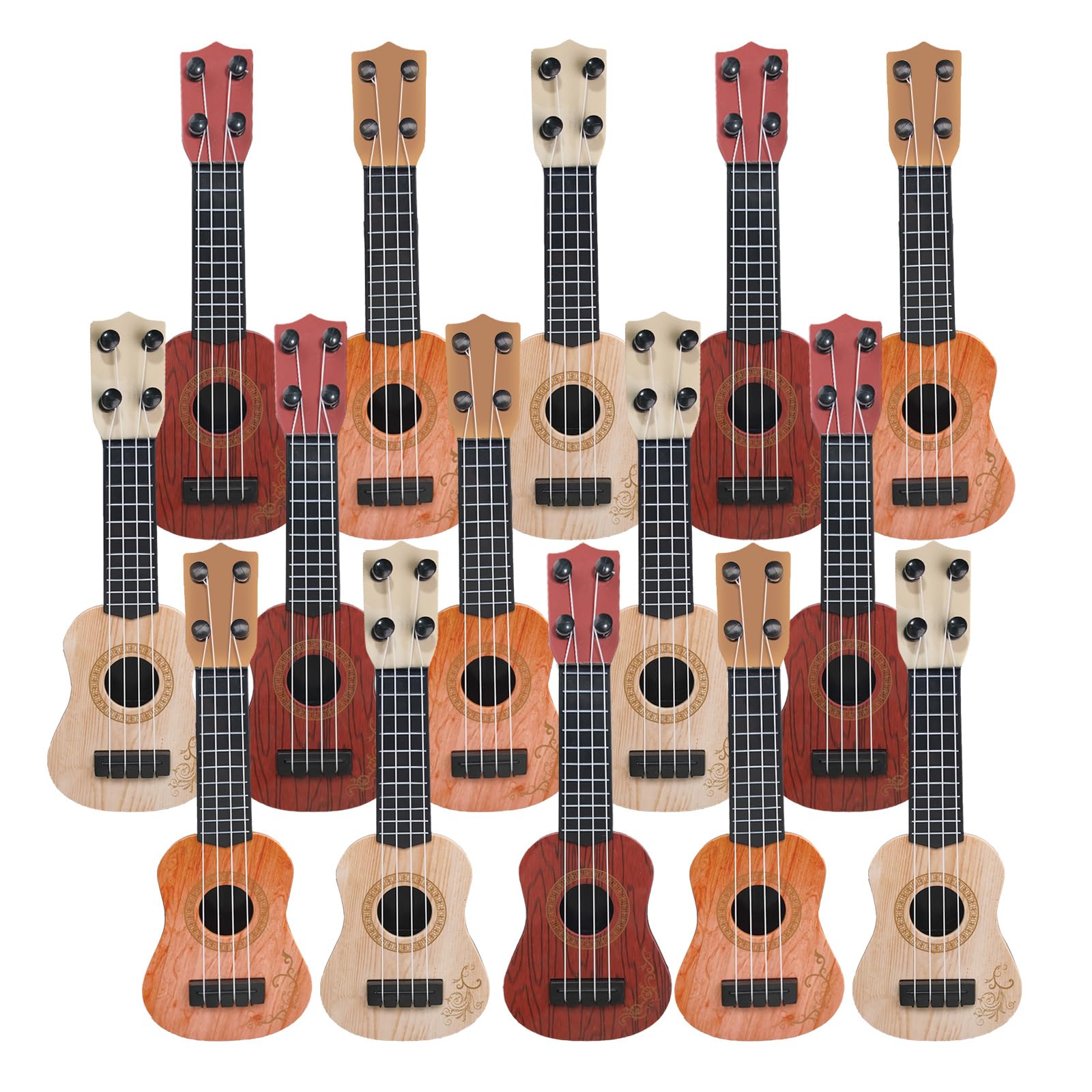 15 Pcs Kids Toy Guitar 10 Inch Mini Classical Ukulele - Beginner Musical Instrument for Toddlers, Educational Developmental Toy with Rhyme - Perfect for Birthday Gifts, Preschool Learning & Music Playtime