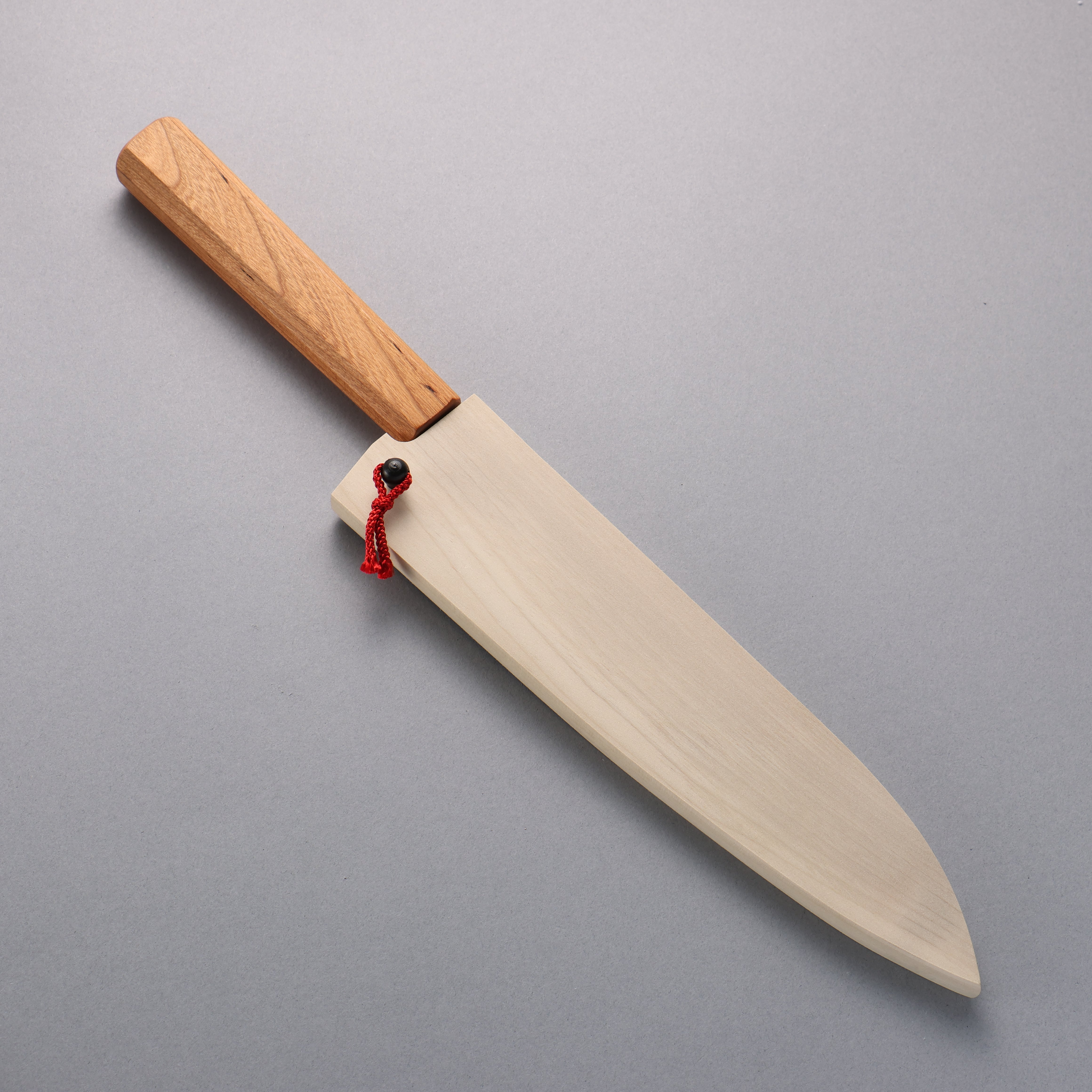 Premium Kagekiyo White Steel No.2 Gyuto 210mm Japanese Chef Knife - Cherry Wood Handle with Protective Sheath - Perfect for Sushi, Meat Slicing & Professional Kitchen Use