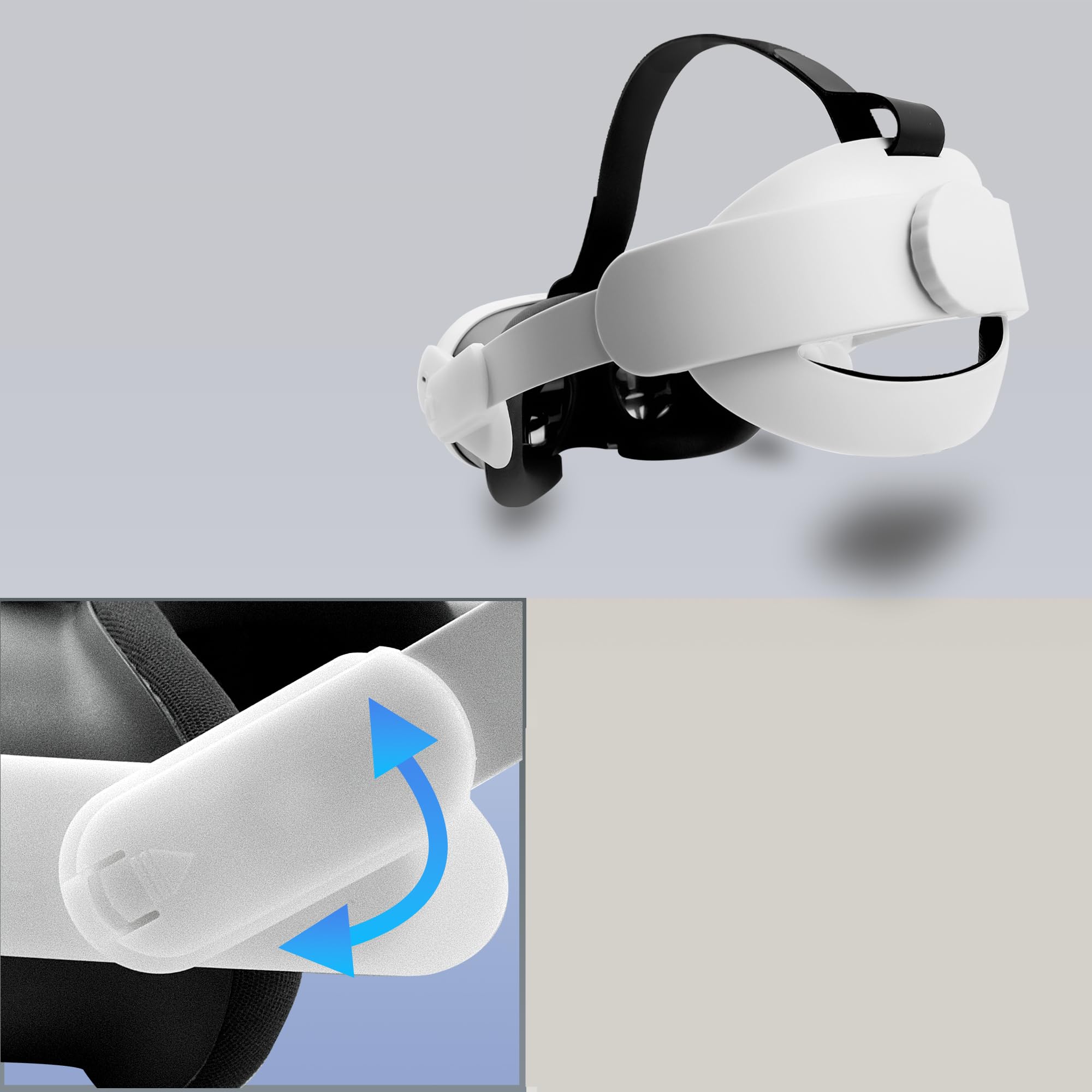 Meta Quest 3 VR Headset Accessories - Adjustable Elite Strap Replacement Kit with Comfort Padding, Weight Reduction & Stress Relief Headband for Enhanced VR Gaming & Movie Watching Experience