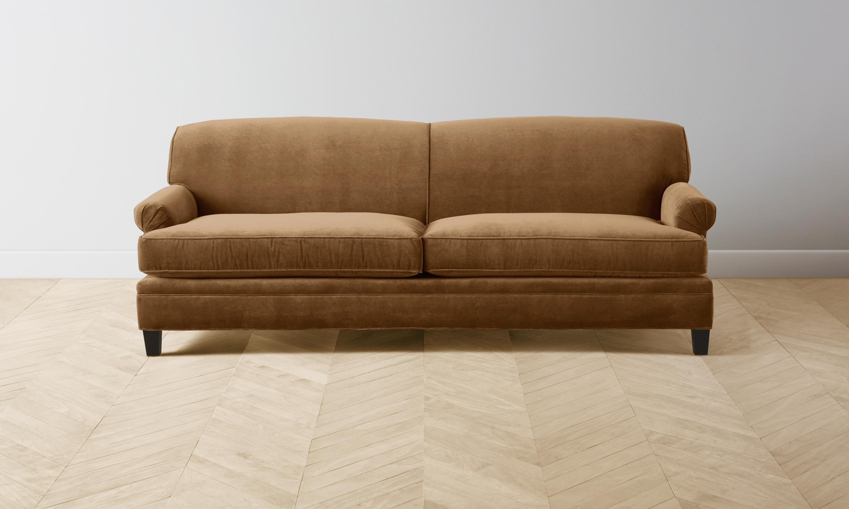 Carmine Performance Velvet Sofa in Cider - Luxurious & Durable Living Room Furniture for Modern Homes