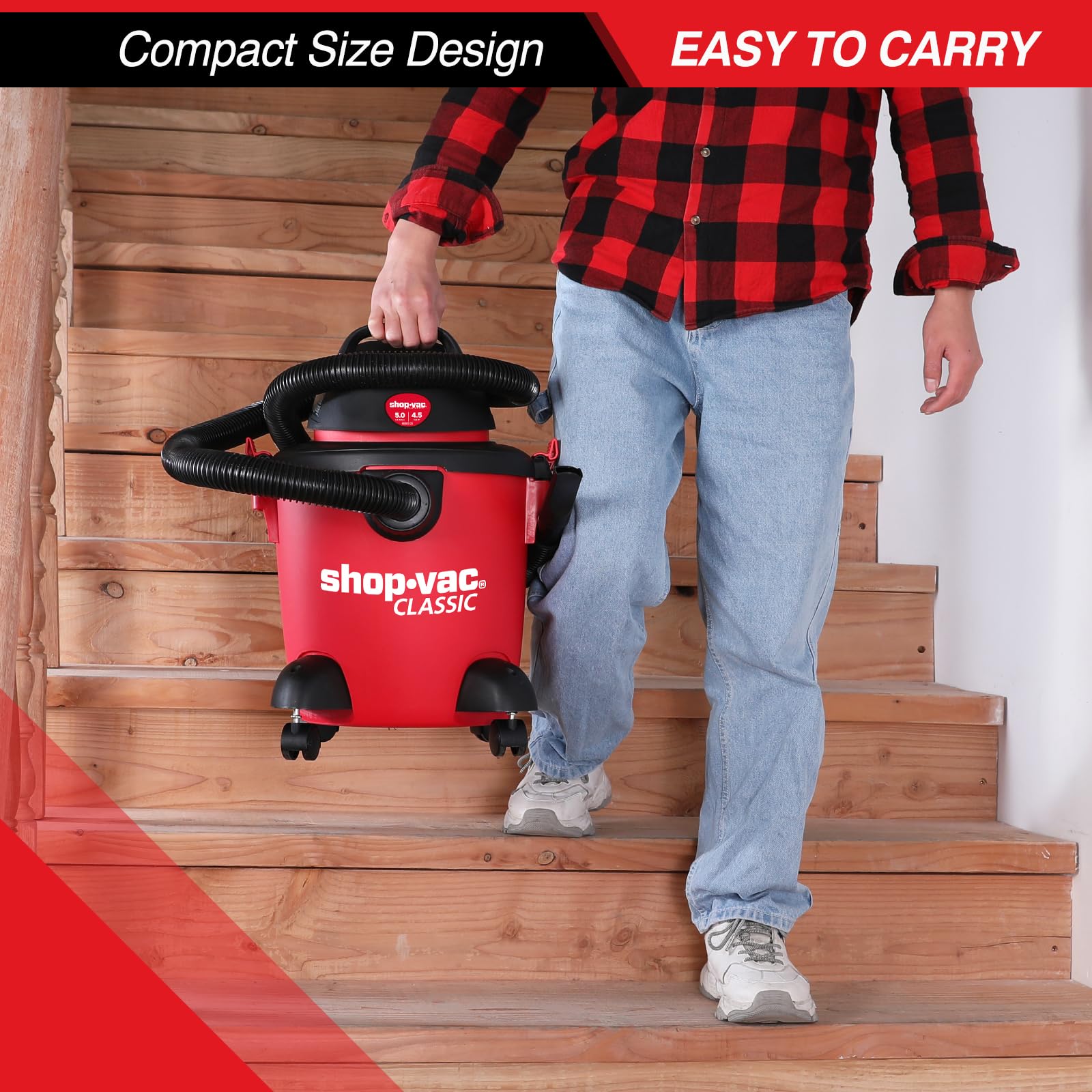 **Shop-Vac 5 Gallon 4.5 Peak HP Wet/Dry Vacuum Cleaner – Heavy-Duty Portable Shop Vac with 3-in-1 Function & Attachments for Home, Garage, Car, Workshop Cleaning (Model 5971536)**    *Perfect for DIY Projects, Workshop Cleanup, Car Detailing, and Household Maintenance*