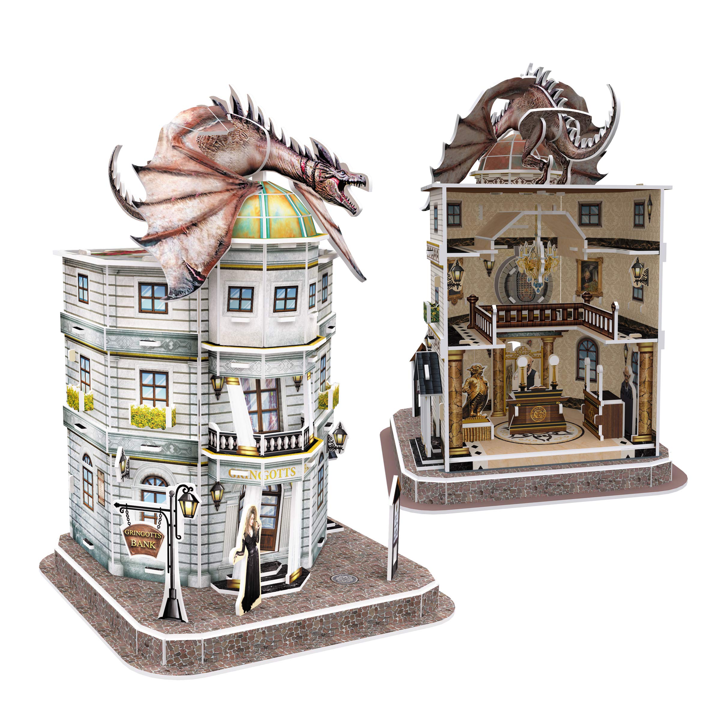 Harry Potter Gringotts Bank 3D Puzzle - 500-Piece Collectible Wizarding World Building Set for Adults & Teens | Perfect for Home Decor, Gift Giving & Harry Potter Fans