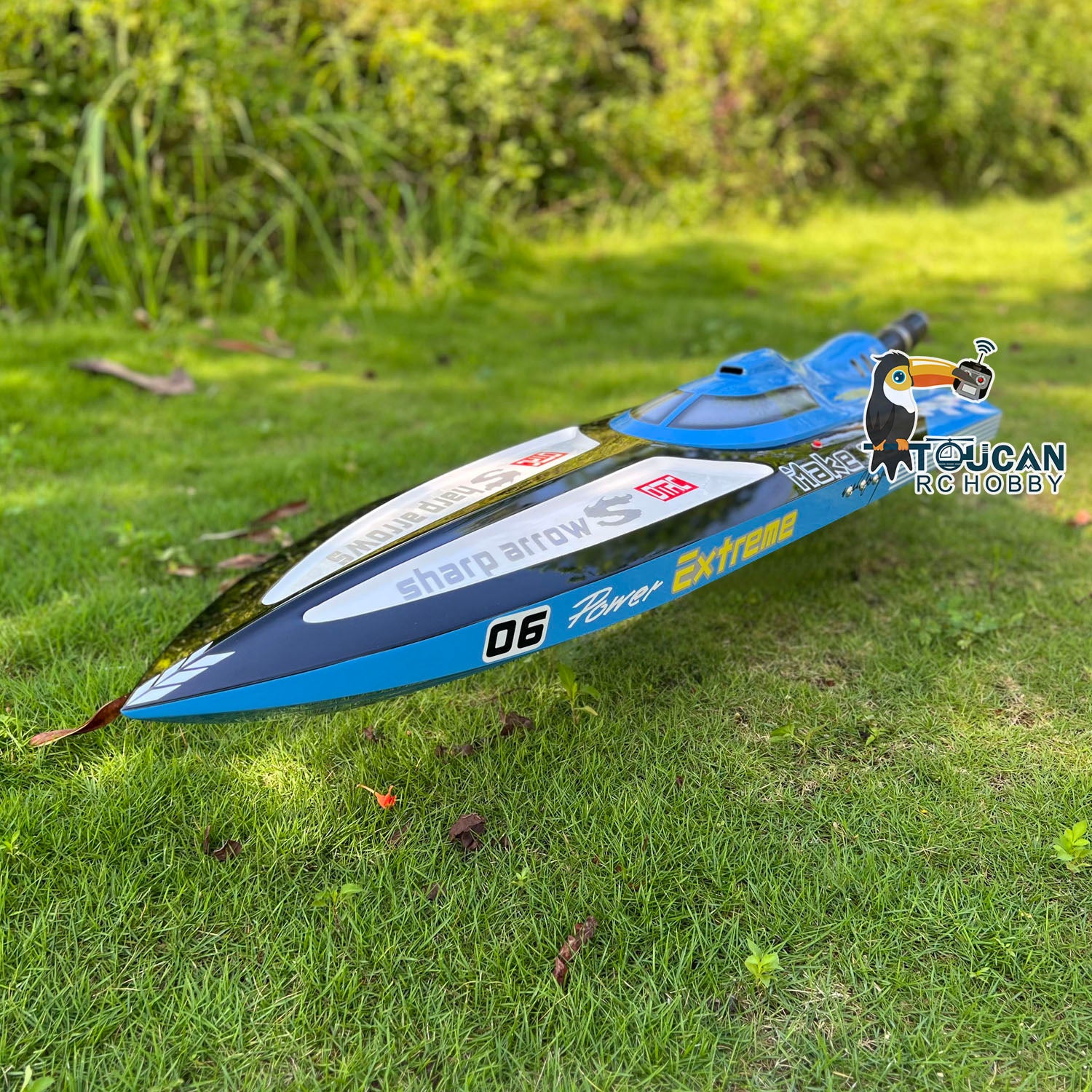 G30C 30CC Gas Powered RC Racing Boat - High Speed 60-65km/h, Fiber Glass Hull (Blue/Red), ARTR DIY Kit with Steering System (1210x325x233mm) - Perfect for Adult Hobbyists, Lake Racing & Remote Control Boat Competitions