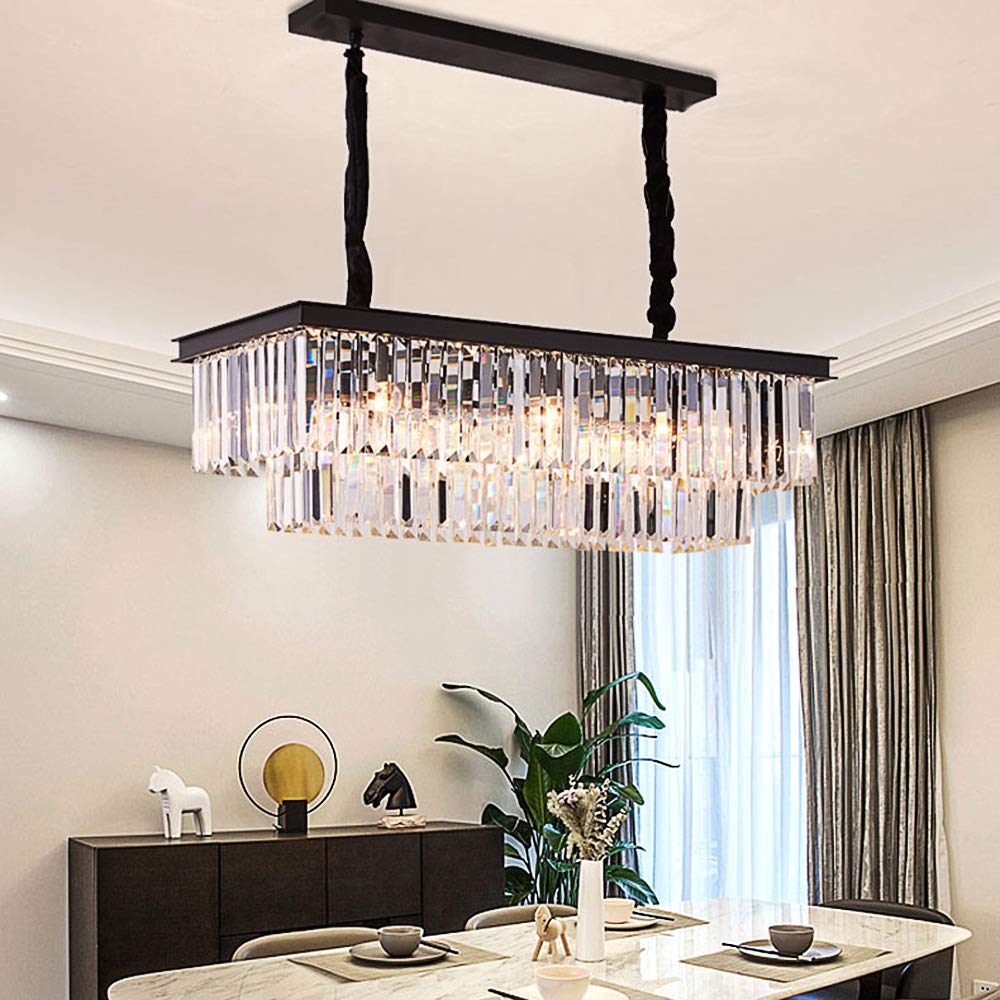 Modern Rectangle Crystal Chandelier - 39.4