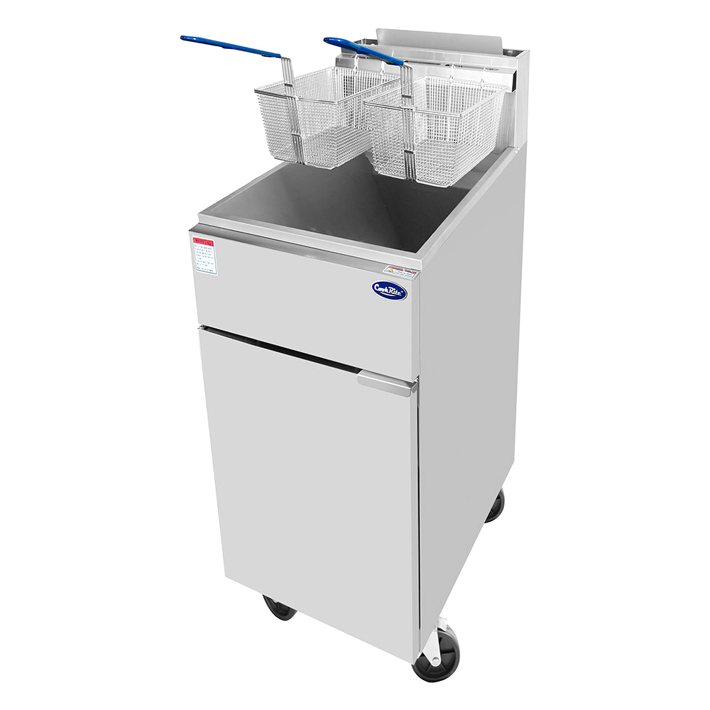 Atosa ATFS 40 40 Lb. Commercial Gas Deep Fryer - 102,000 BTU Heavy Duty Restaurant Equipment for Fast Food & Catering Businesses