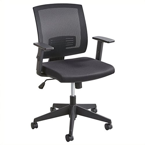 Scranton & Co Modern Ergonomic Office Chair - Black Mesh Back Adjustable Height Swivel Task Chair for Home Office, Gaming & Workspace