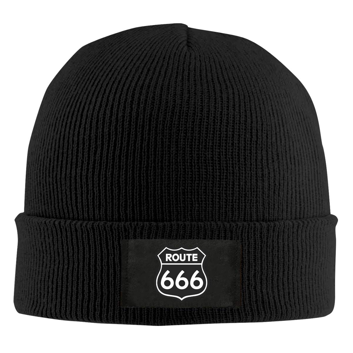 ZHIJIKNITHAT Route 666 Unisex Warm Winter Hat - Soft Knit Beanie Skull Cap for Men & Women | Perfect for Skiing, Snowboarding & Cold Weather Outdoor Activities