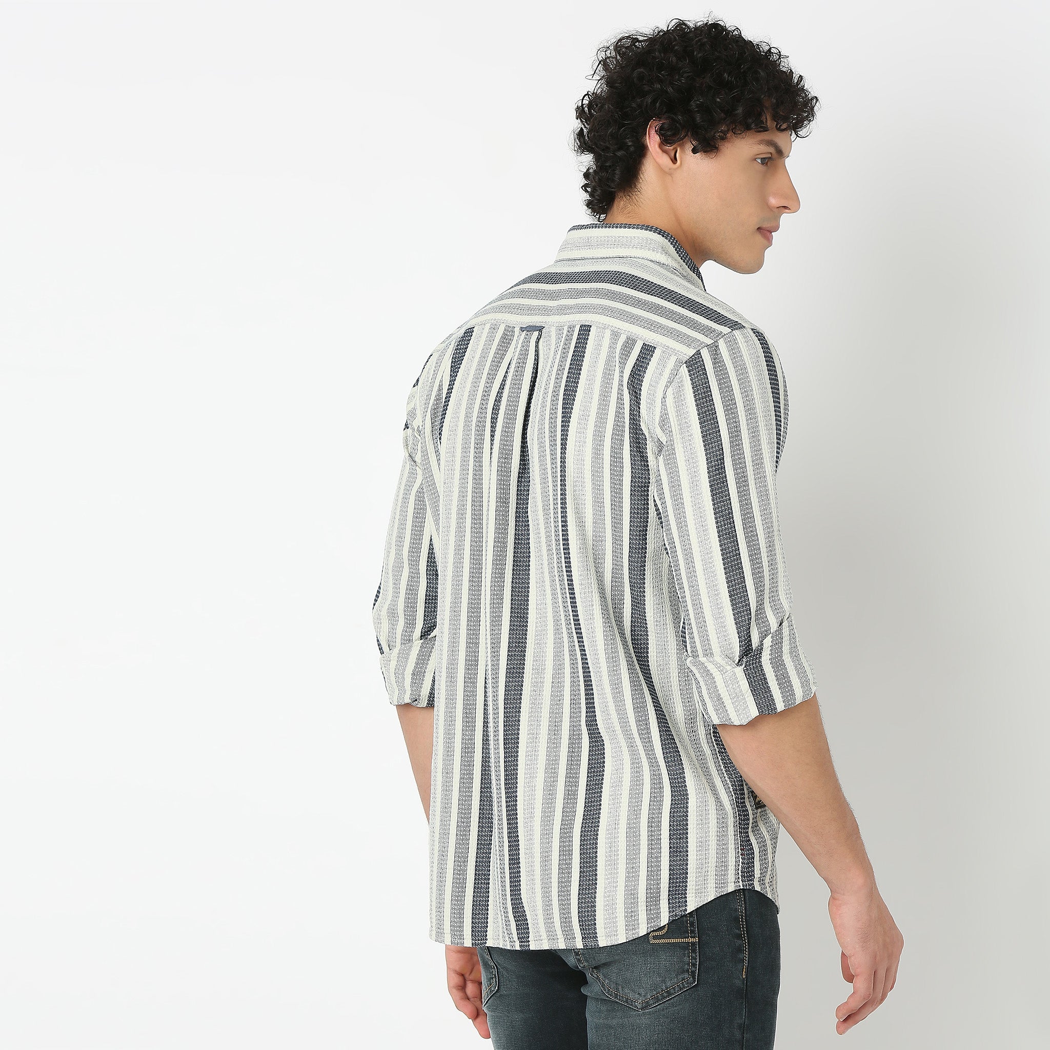 Men's Long Sleeve Striped Button Down Shirt - Casual & Formal Wear for Office, Dating & Outdoor Activities