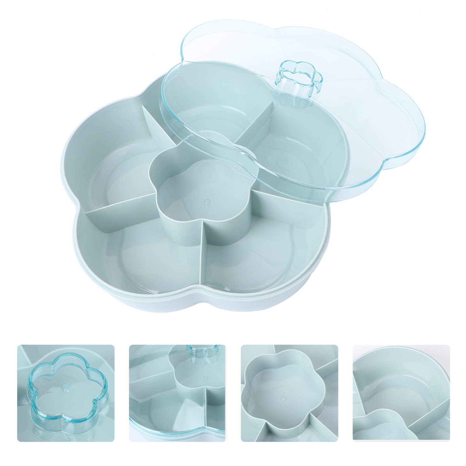 1pc Divided Snack Storage Container with Lid - BPA-Free Polystyrene Serving Tray for Fruits, Nuts, Candy & Flowers | Perfect for Home, Office, Parties & Meal Prep Organization