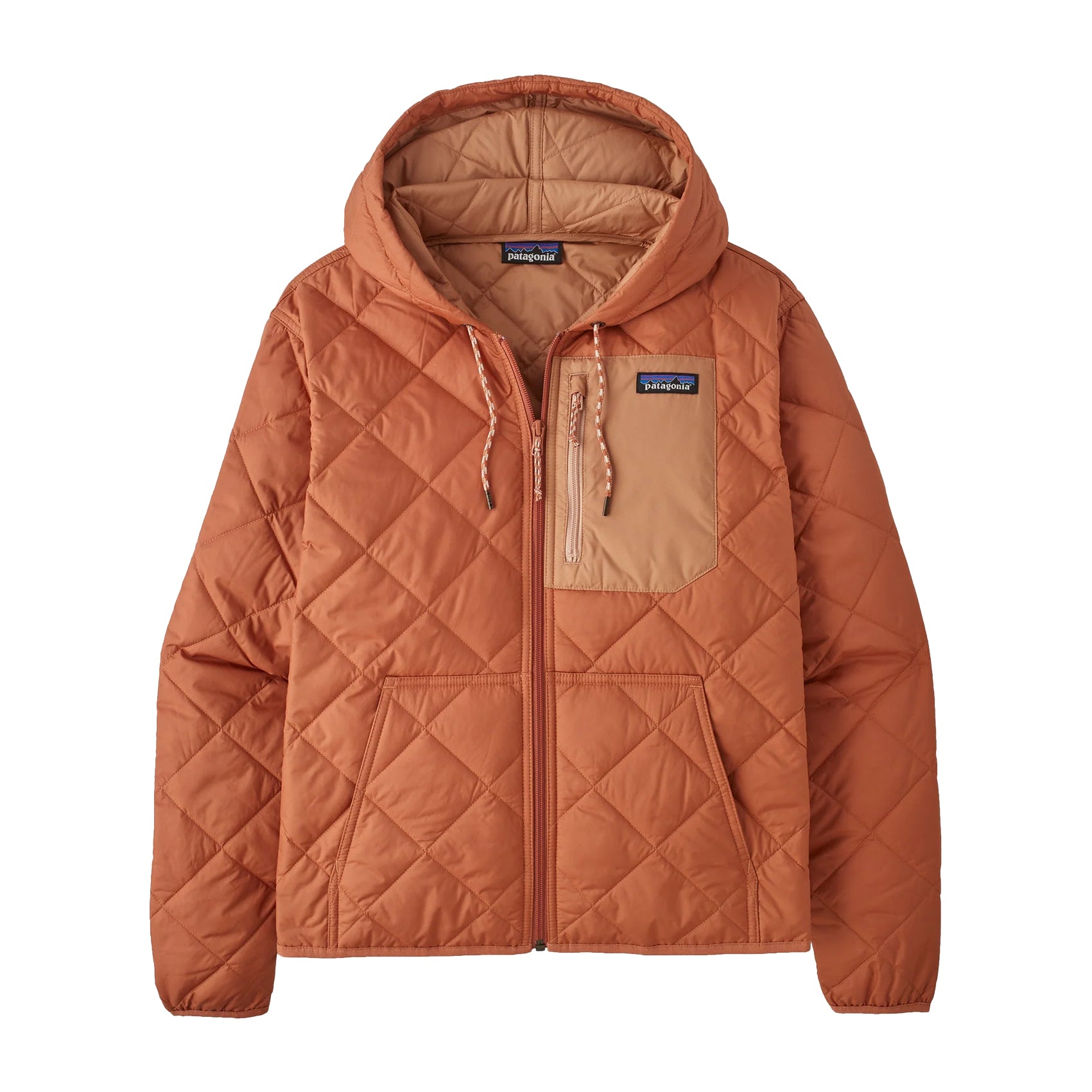 Women's Patagonia Diamond Quilted Bomber Hoodie Jacket - Lightweight Warm Winter Coat for Outdoor Hiking, Camping & Casual Wear