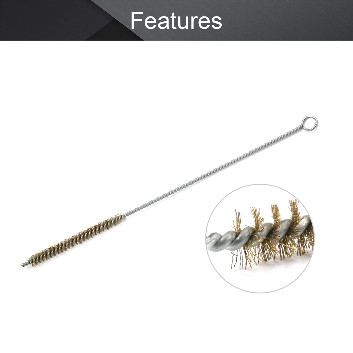 Utoolmart 2 Pack Copper Wire Cleaning Brushes - 0.4 Inch Diameter x 12 Inch Length Spiral Power Tube Brush for Bottles, Pipes & Hard-to-Reach Areas - Durable Copper Wire Tube Cleaning Tool for Home, Kitchen & Workshop Use