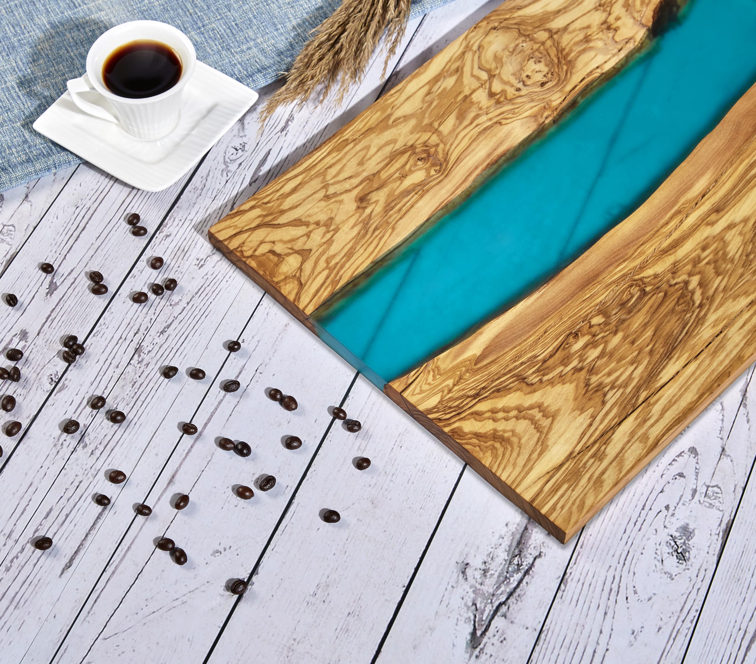 Makerflo 10-Piece Olive Wood Resin Cutting Board Set for DIY Crafting - Laser Engraving, Epoxy, UV DTF & Vinyl Projects | Durable Wooden Chopping Block with Mineral Oil Coating | Perfect for Kitchen, Home Decor & Personalized Gifts