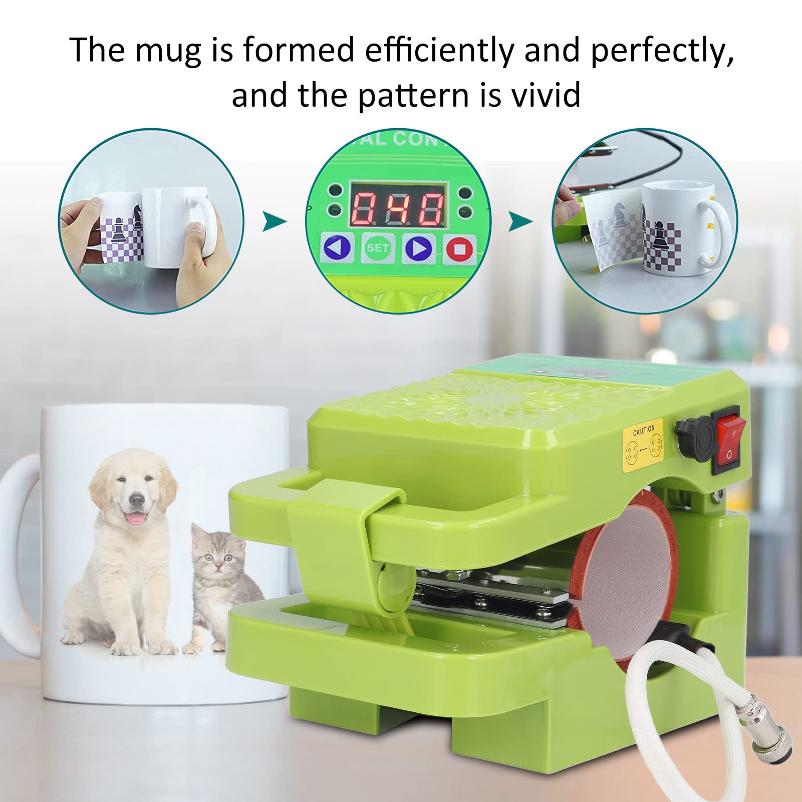 DIY Coffee Mug Heat Press Machine - Sublimation Heat Transfer for Custom Cups, Flexible Control & Efficient Forming, 110V US Plug - Perfect for Personalized Gifts, Home Crafting & Small Business Use