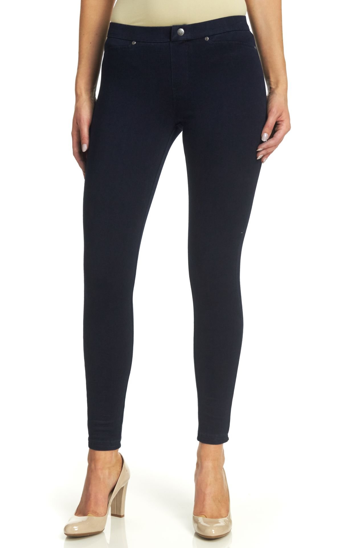 HUE Women's Super Smooth Denim Legging - Stretchy High Waist Skinny Jeans for Everyday Comfort | Perfect for Work, Casual Outfits & Travel