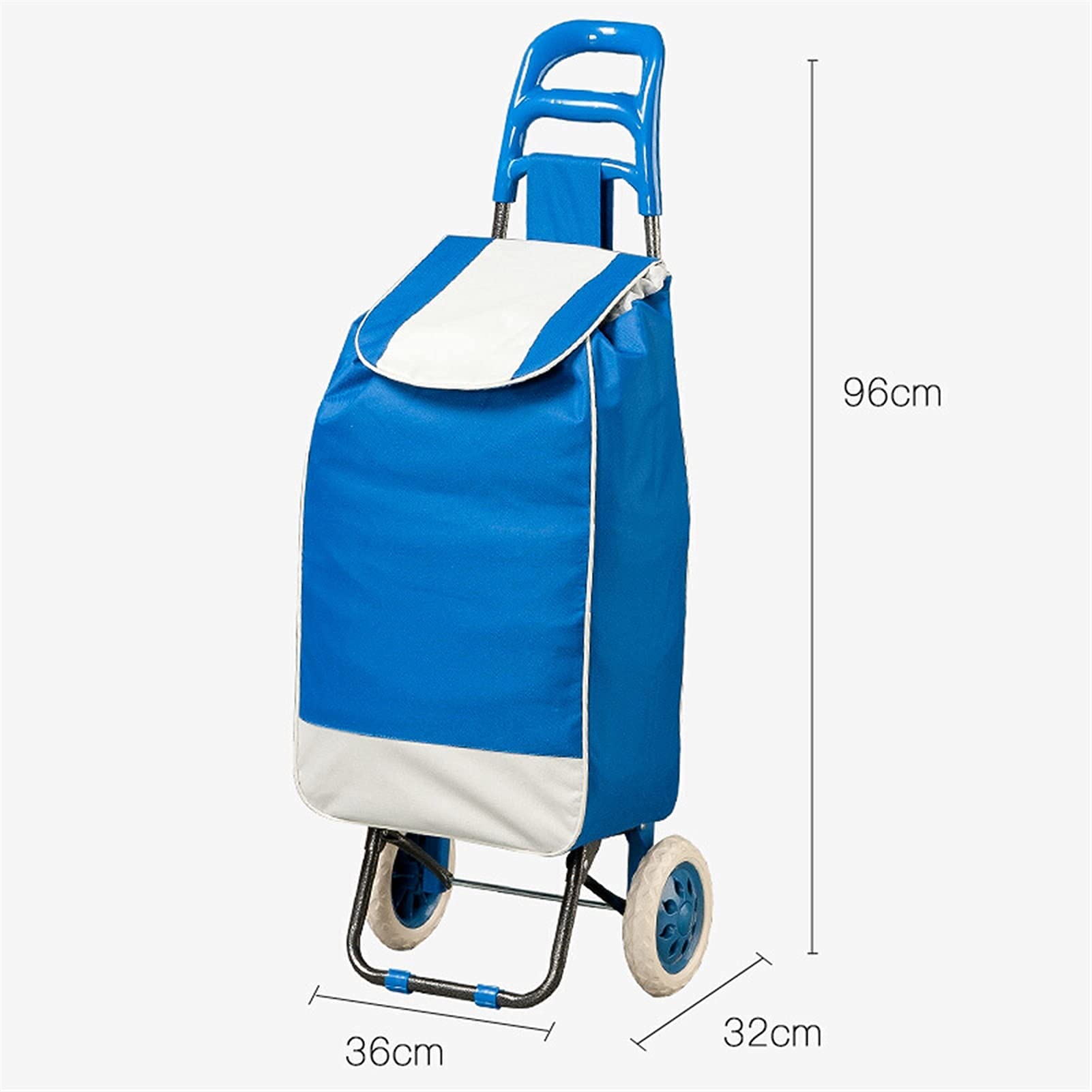 Heavy Duty Collapsible Folding Wagon Cart with Wheels - Portable Utility Shopping Trolley for Groceries, Luggage & Outdoor Activities | Perfect for Supermarkets, Camping, Beach Trips & Home Use (Blue)
