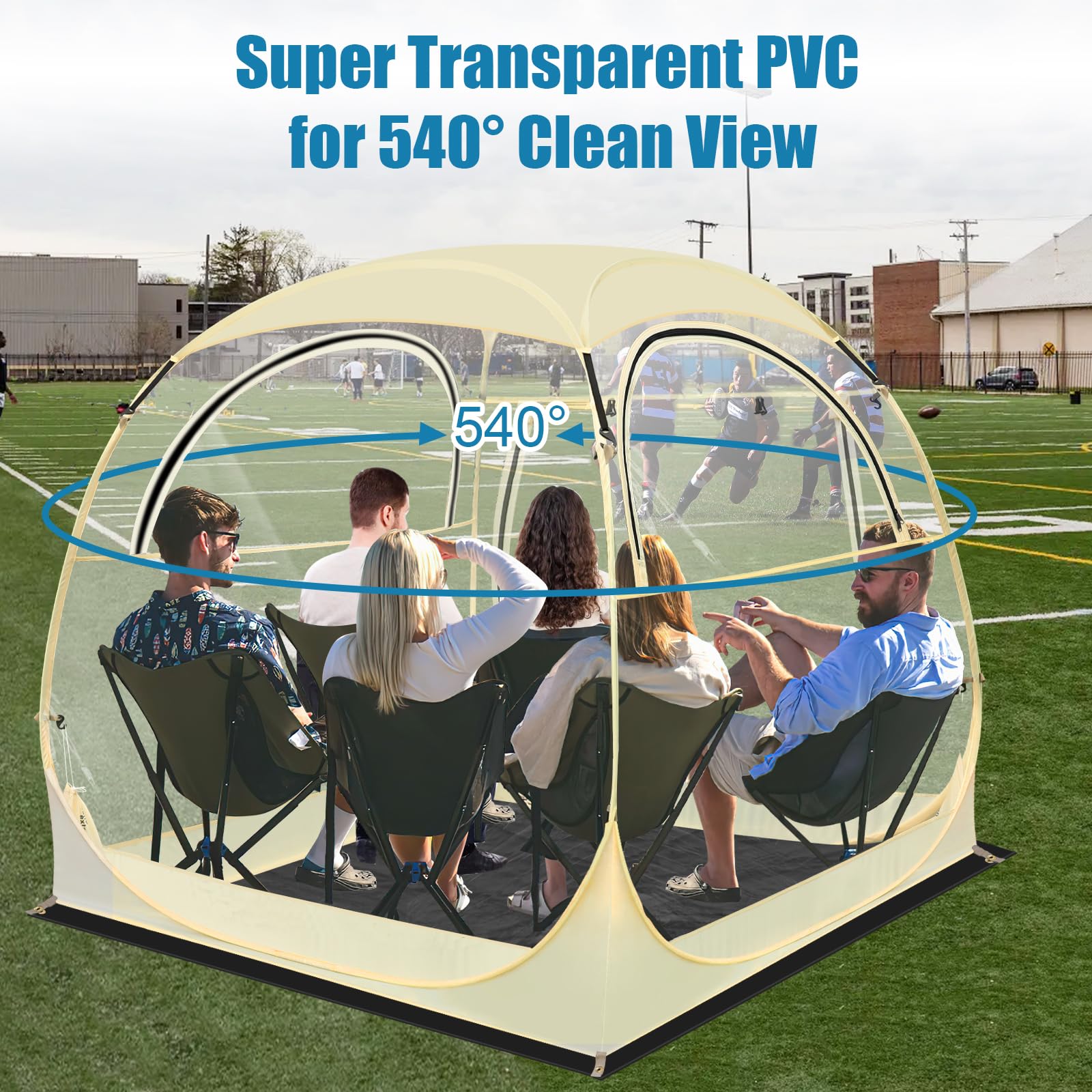 Eapele Instant Pop Up Sports Tent - 1 to 6 Person Portable Shelter for Camping, Fishing, Hiking & Outdoor Events - Waterproof Rain Protection for Picnics, Beach, Sports Games & Festivals
